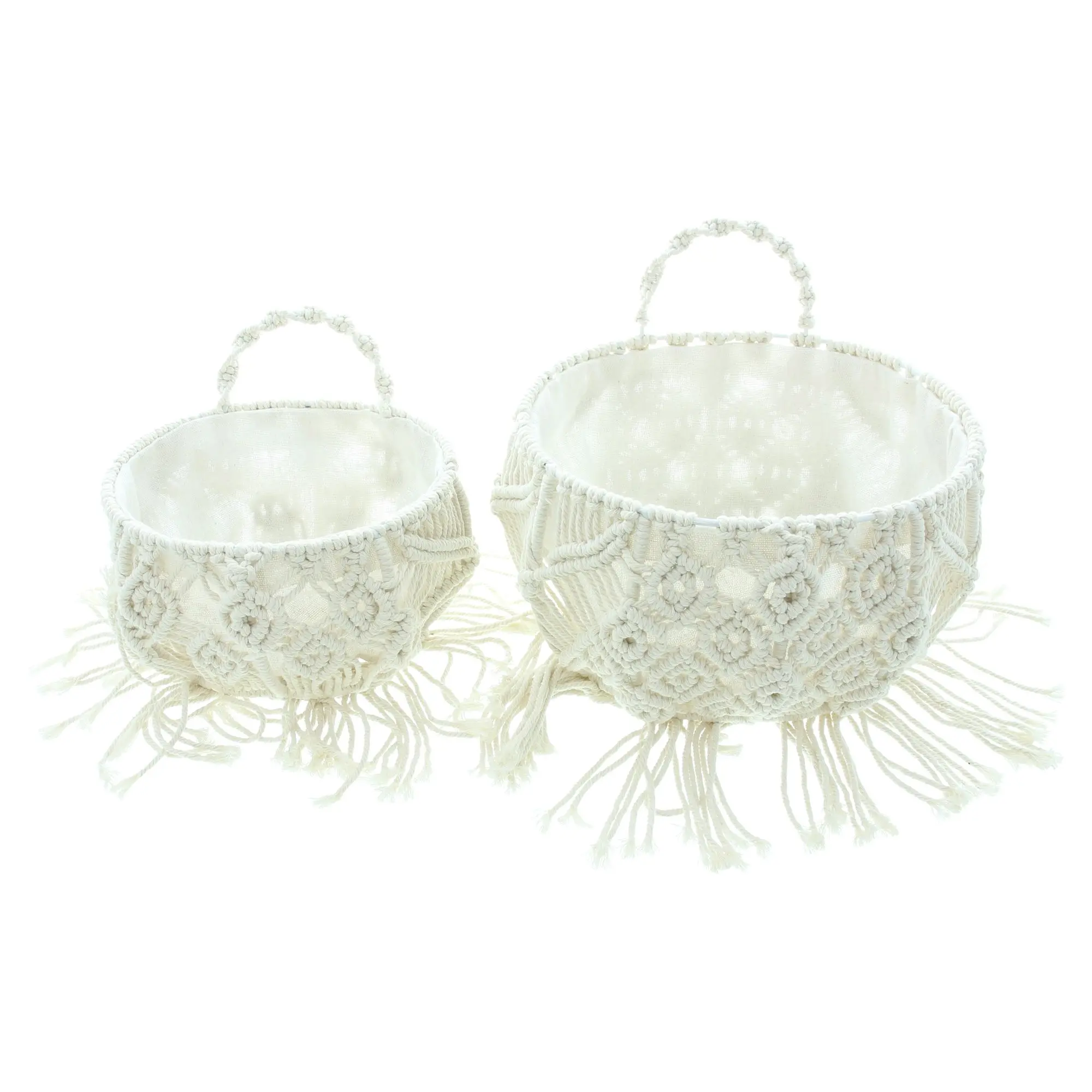 Acheter Lot de 2 paniers muraux "macramé"  dans la boutique en ligne de Frank Flechtwaren pour Look décontracté