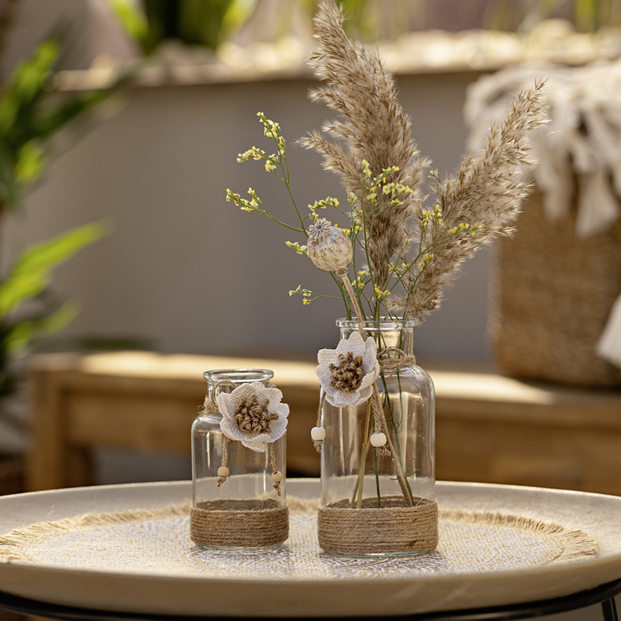 Acheter Lot de 2 vases décoratifs "fleur"  dans la boutique en ligne de Frank Flechtwaren