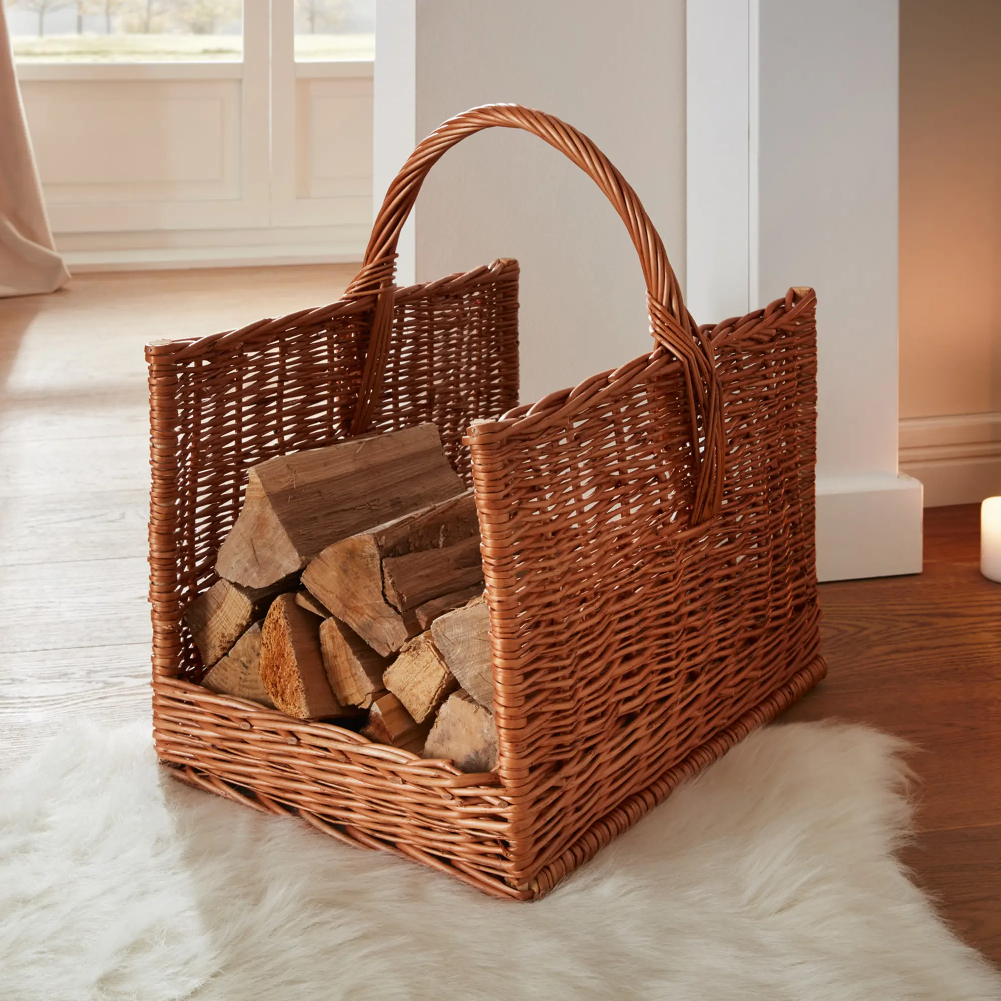 Acheter Panier à bois "cheminée"  dans la boutique en ligne de Frank Flechtwaren