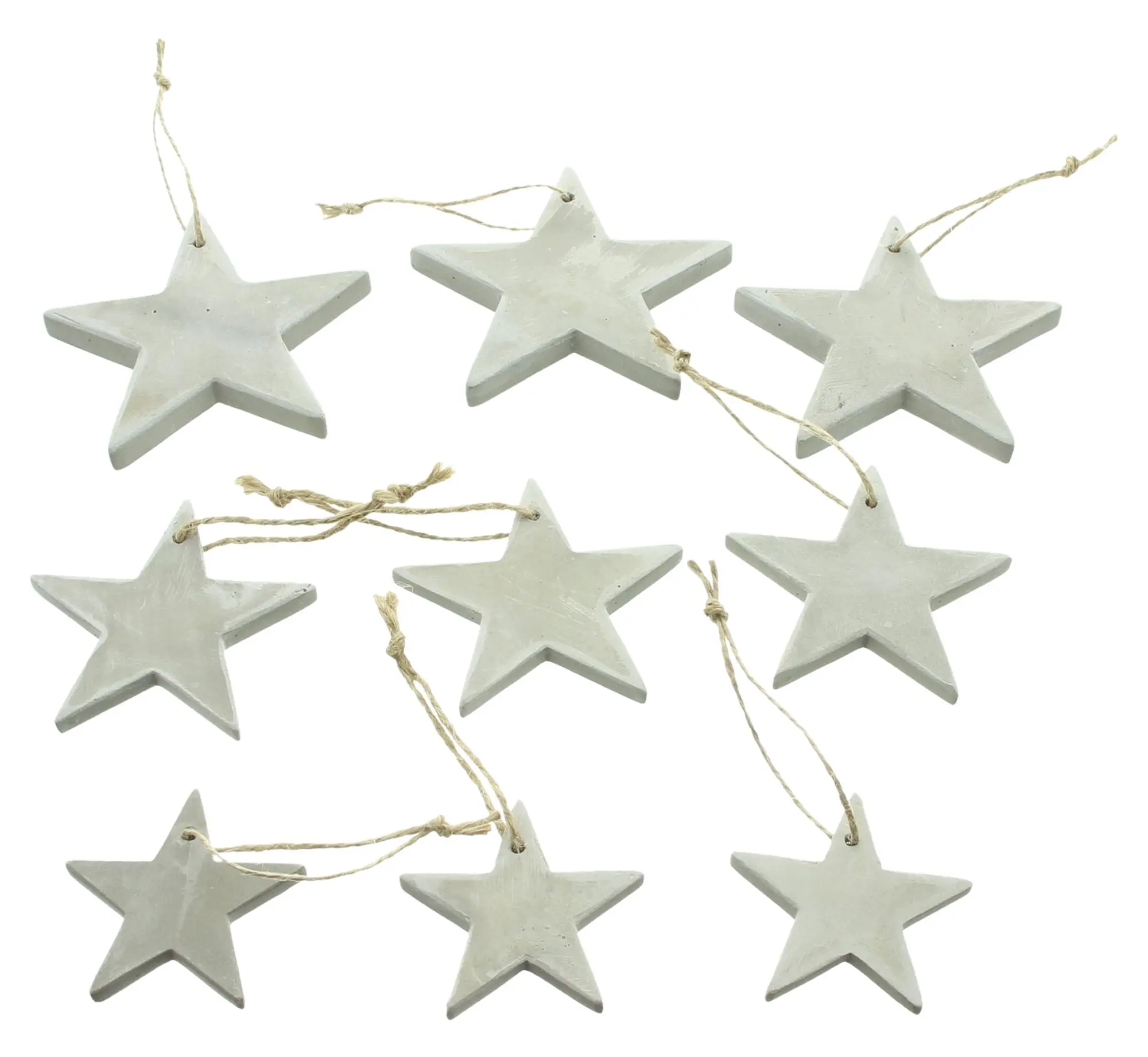 Acheter Lot de 9 suspensions étoiles "Grey"  dans la boutique en ligne de Frank Flechtwaren pour Décorations pour sapins de Noël