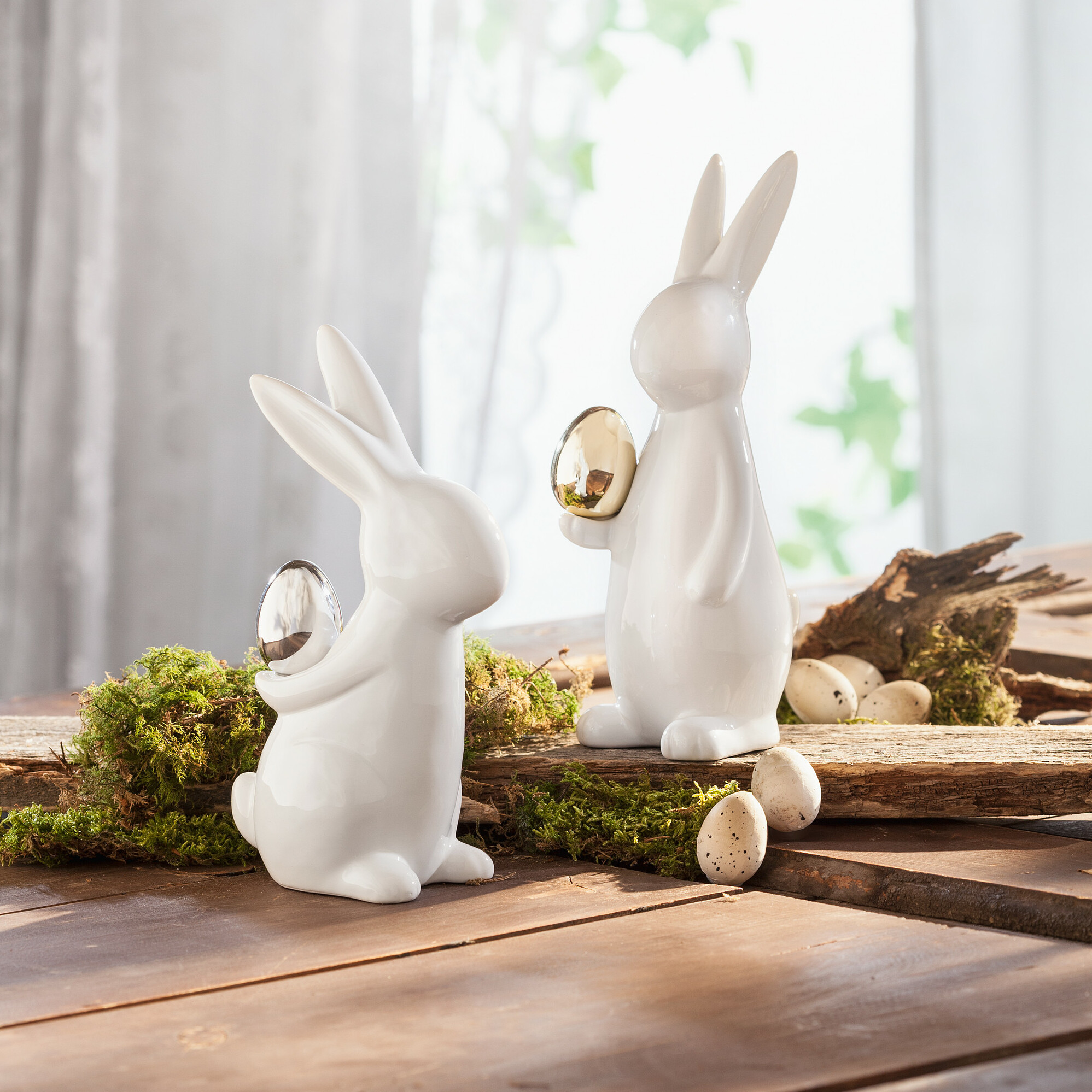 Acheter Lot de 2 lapins "classique"  dans la boutique en ligne de Frank Flechtwaren pour Pâques