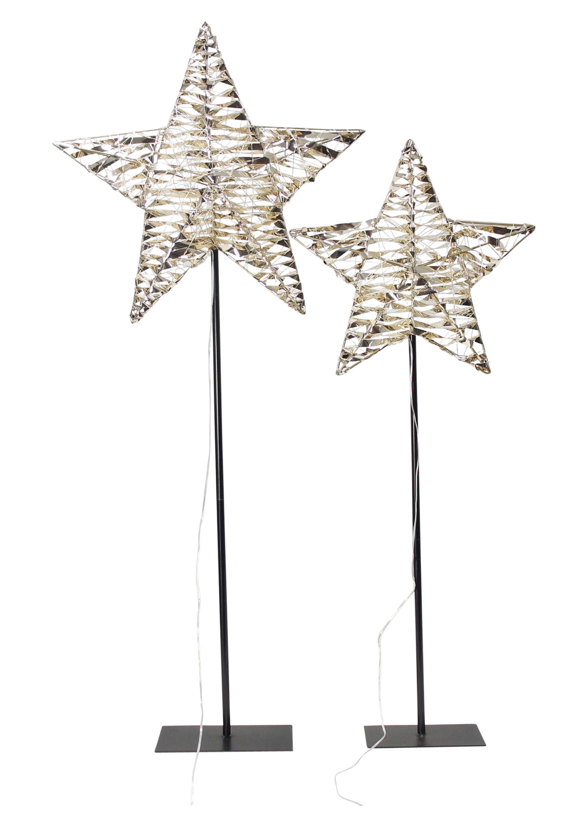 Acheter Lot de 2 étoiles LED "Goldstar"  dans la boutique en ligne de Frank Flechtwaren pour Série titre Noël