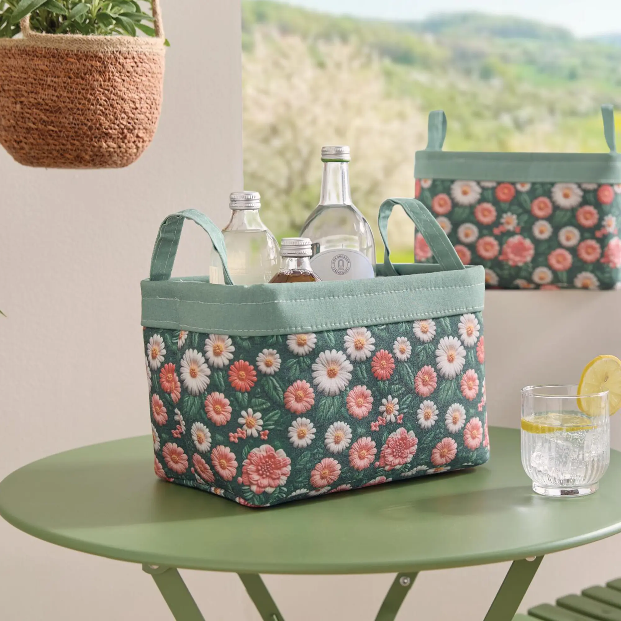Acheter Panier en tissu "Fleurs",PM  dans la boutique en ligne de Frank Flechtwaren