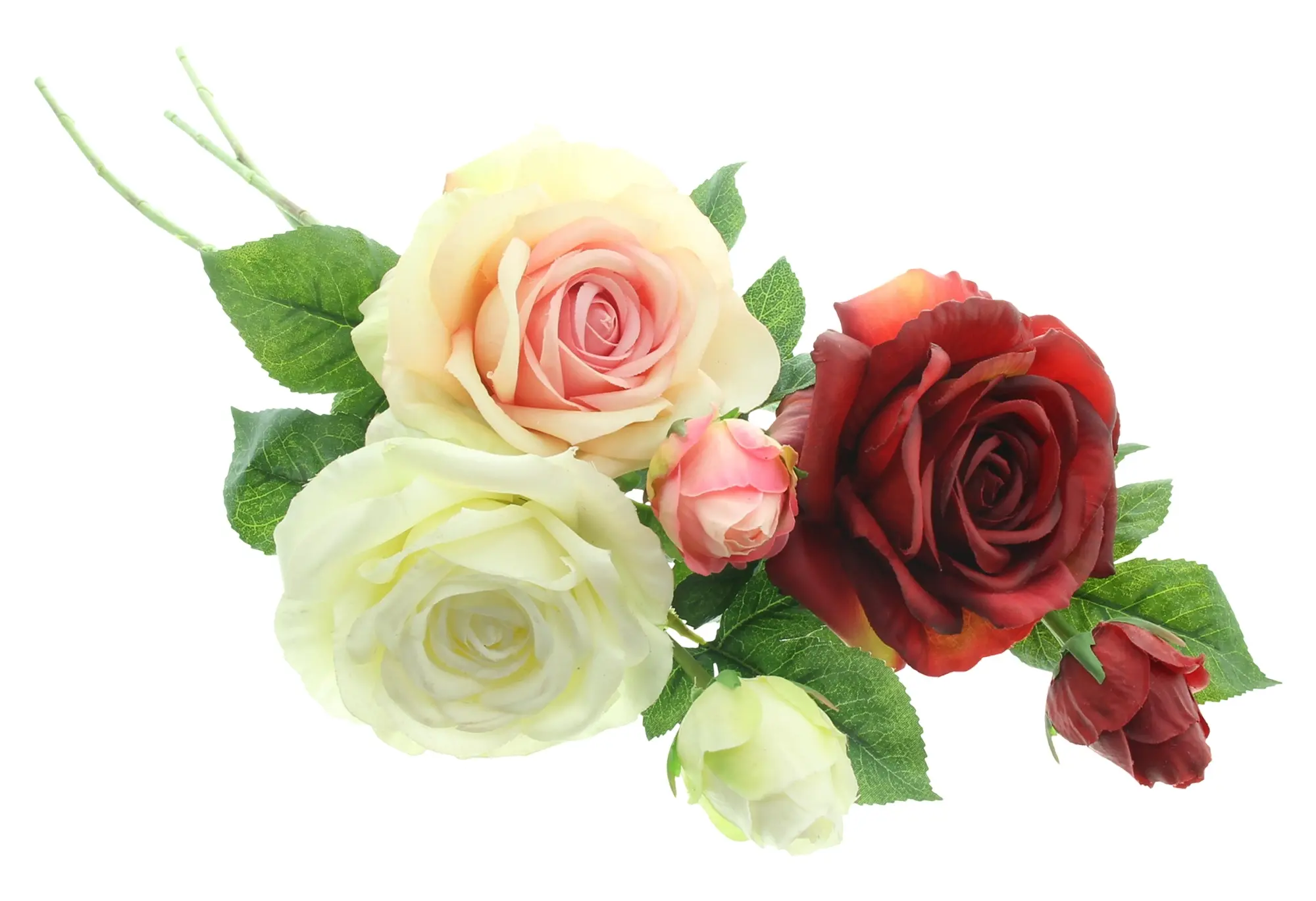 Acheter Lot de 3 fleurs artificielles "roses"  dans la boutique en ligne de Frank Flechtwaren pour Plantes artificielles