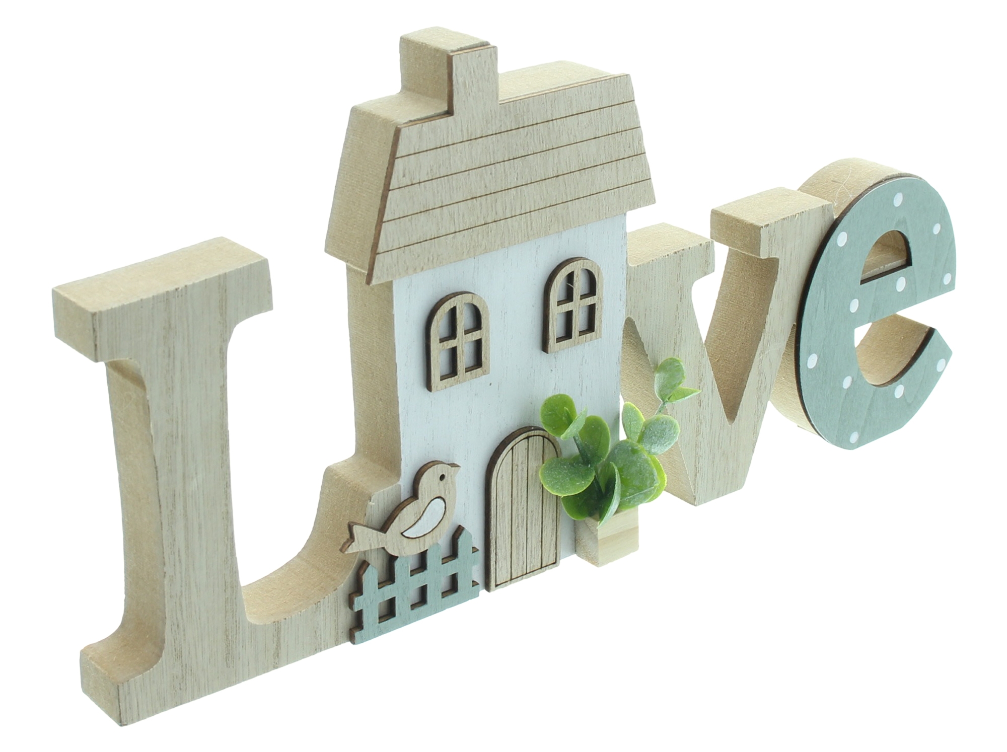 Acheter Lettrage "Love avec maisonnette"  dans la boutique en ligne de Frank Flechtwaren pour Maison, Maisonette &amp; co.