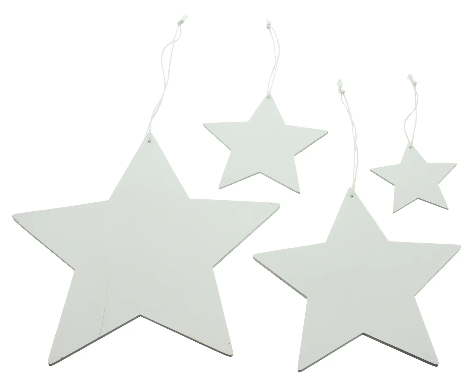 Acheter Lot de 4 suspensions étoiles "White"  dans la boutique en ligne de Frank Flechtwaren pour Baumschmuck