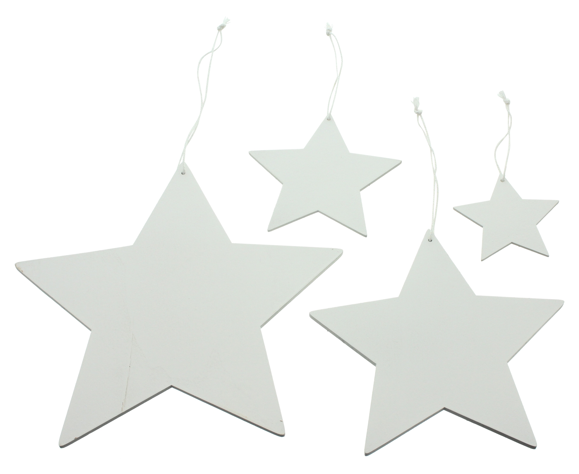 Acheter Lot de 4 suspensions étoiles "White"  dans la boutique en ligne de Frank Flechtwaren pour Décorations pour sapins de Noël