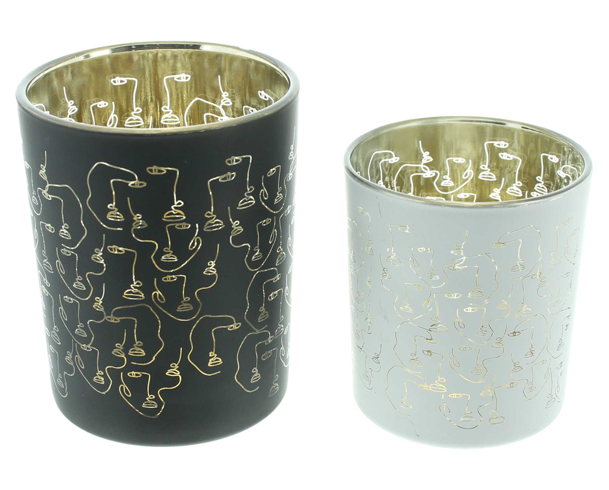Acheter Lot de 2 photophores "Black &amp; White"  dans la boutique en ligne de Frank Flechtwaren pour Photophores
