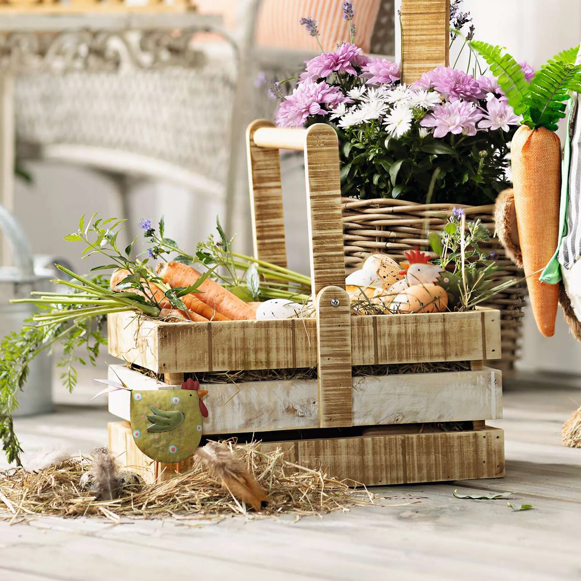 Acheter Cagette décorative "anse"  dans la boutique en ligne de Frank Flechtwaren pour Paniers &amp; nids de Pâques