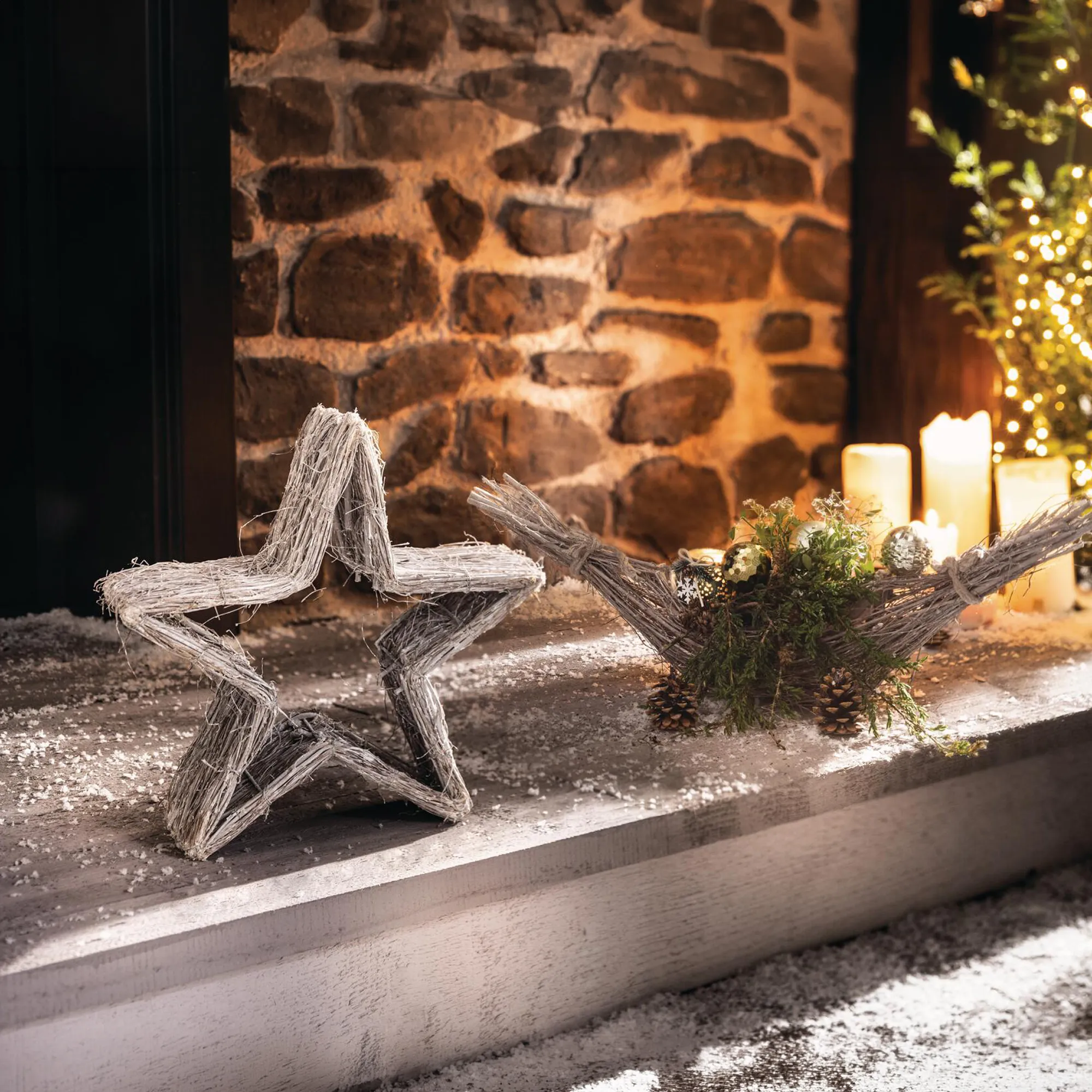 Acheter Étoile tressée « Shabby White » dans la boutique en ligne de Frank Flechtwaren pour Étoiles