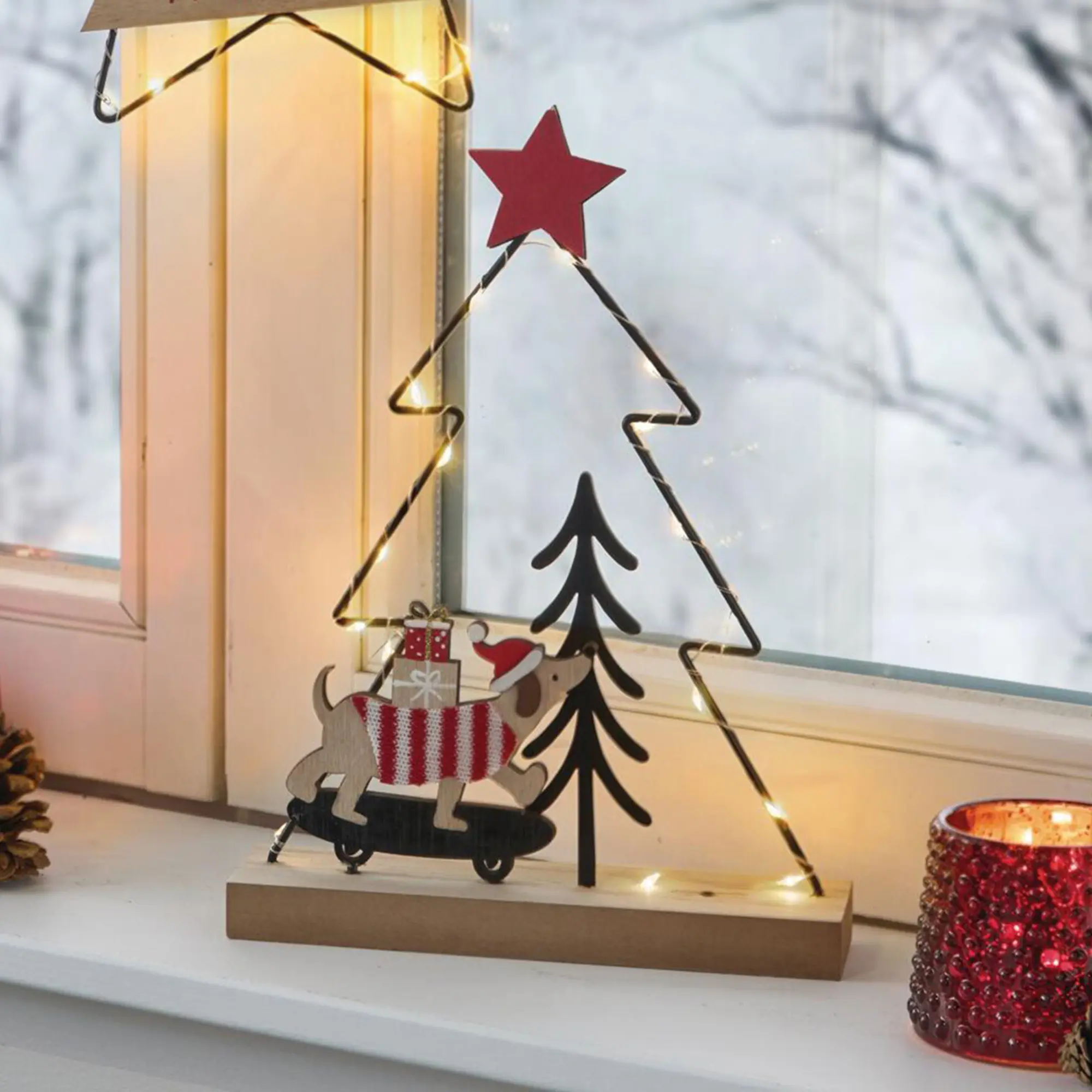 Acheter Sapin LED « Teckel sur skateboard » dans la boutique en ligne de Frank Flechtwaren