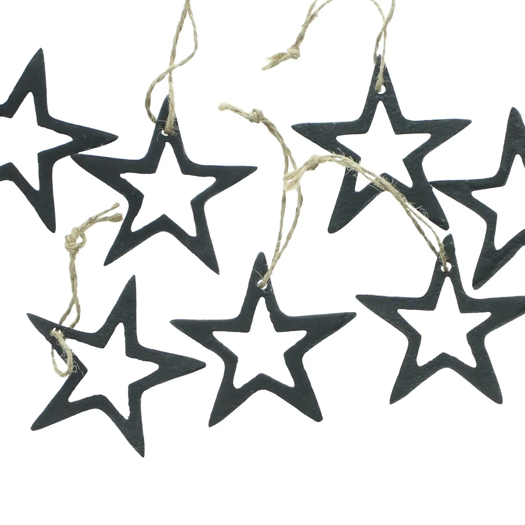 Acheter Lot de 10 suspensions étoiles "Black"  dans la boutique en ligne de Frank Flechtwaren pour Baumschmuck