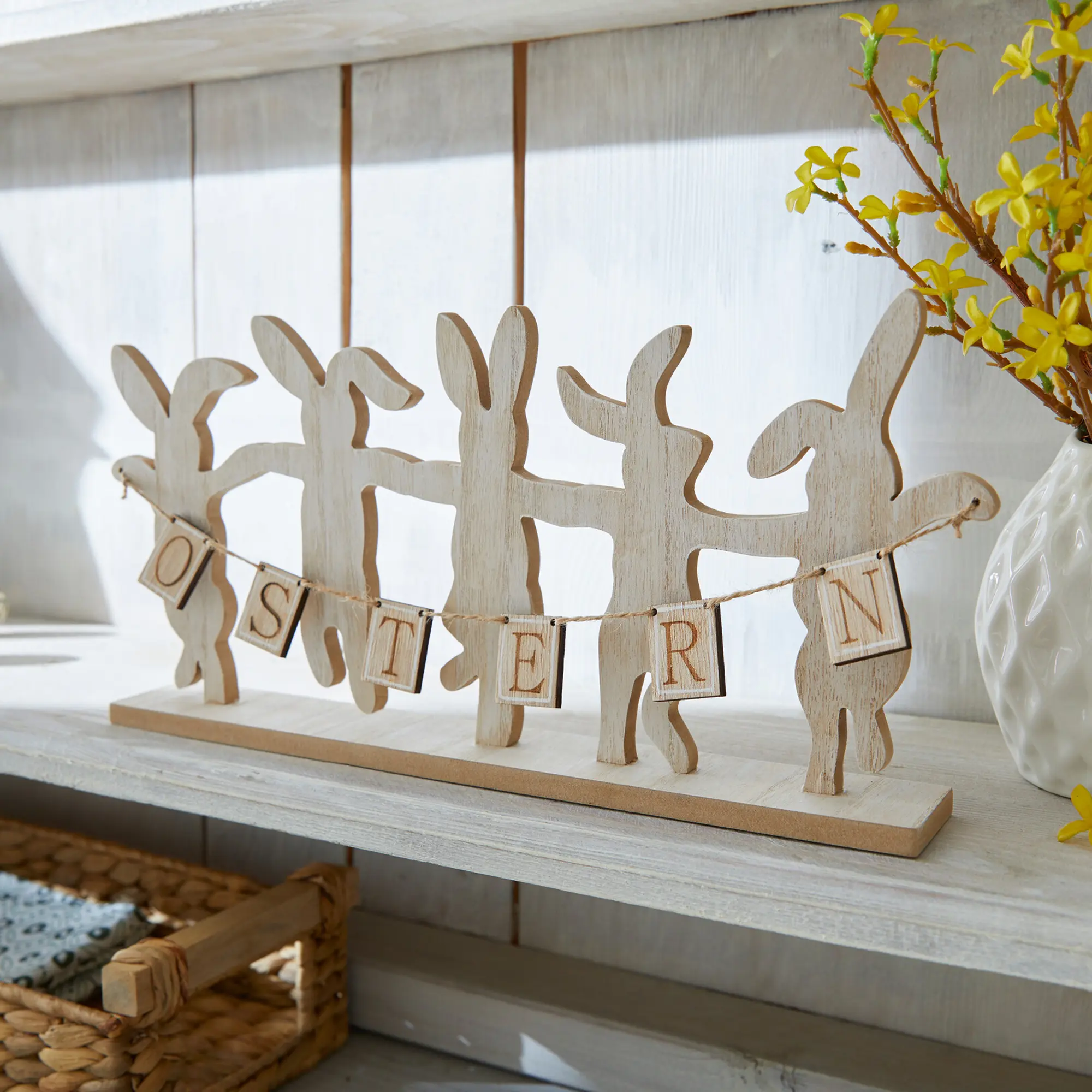 Acheter Décoration de Pâques "danse des lapins"  dans la boutique en ligne de Frank Flechtwaren