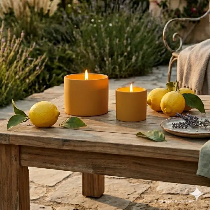 Acheter Lot de 2 bougies parfumées "citronnelle"  dans la boutique en ligne de Frank Flechtwaren pour Lanternes &amp; Co.