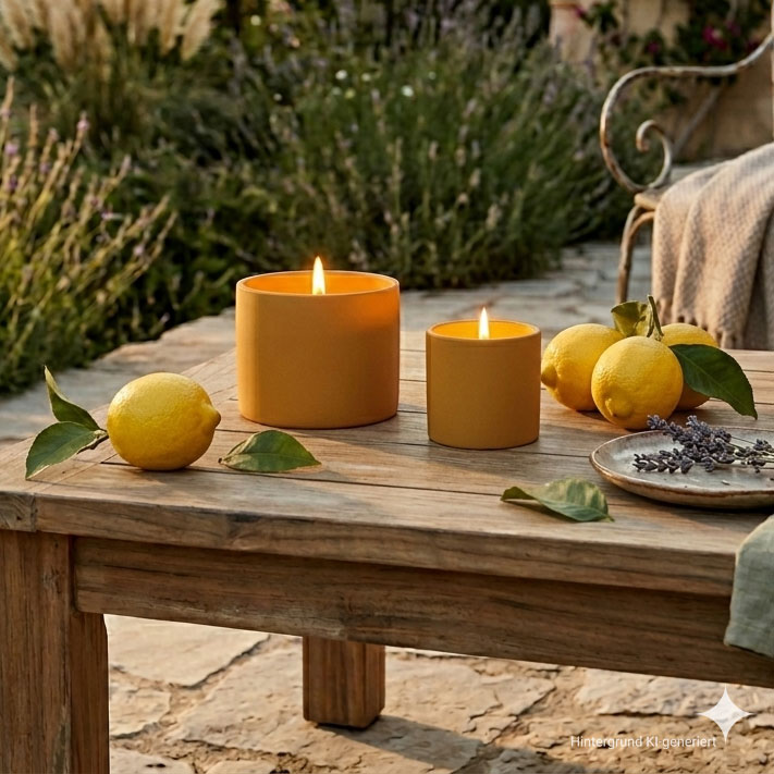 Acheter Lot de 2 bougies parfumées "citronnelle"  dans la boutique en ligne de Frank Flechtwaren pour Bougies &amp; LEDs