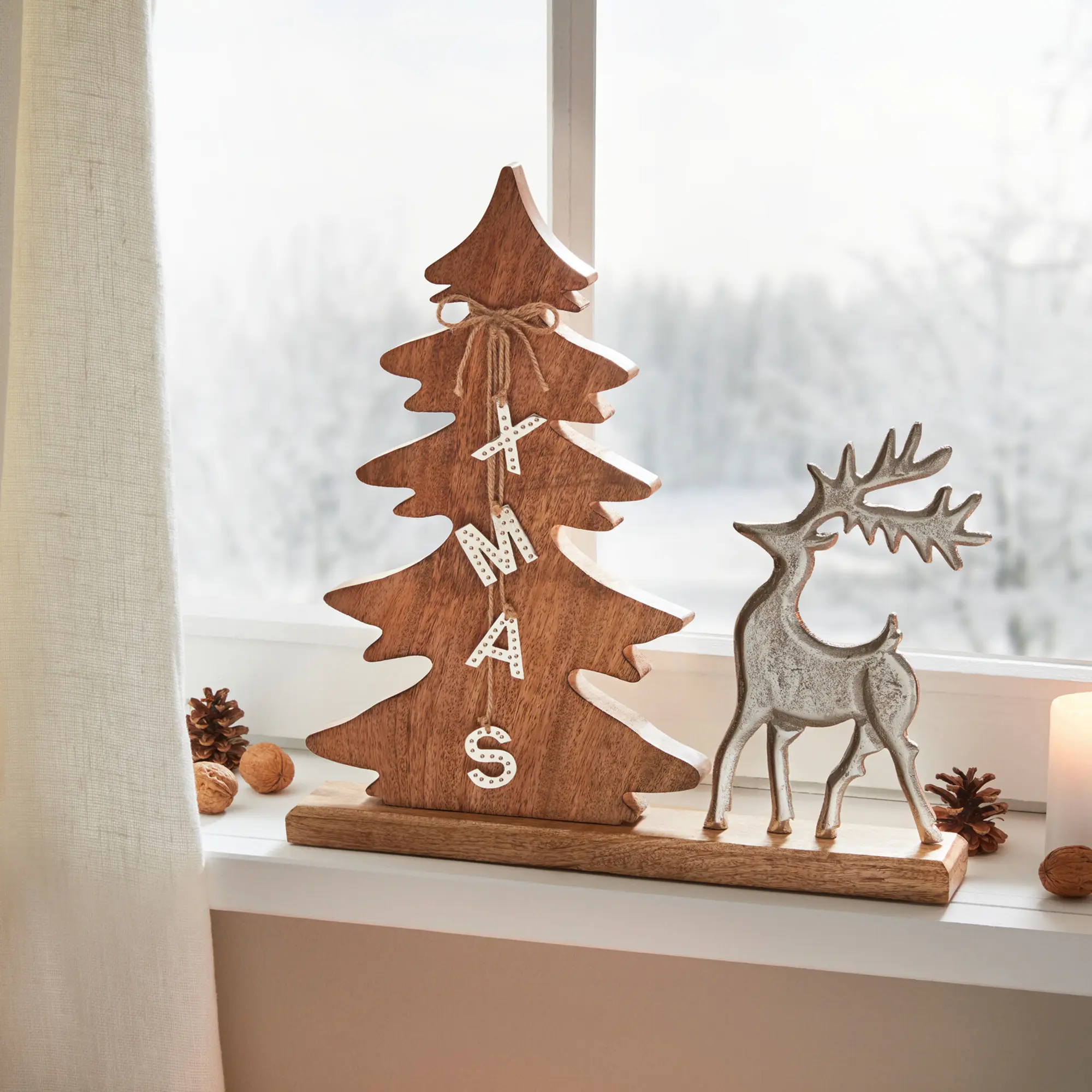 Acheter Décoration den Noël "sapin &amp; cerf"  dans la boutique en ligne de Frank Flechtwaren