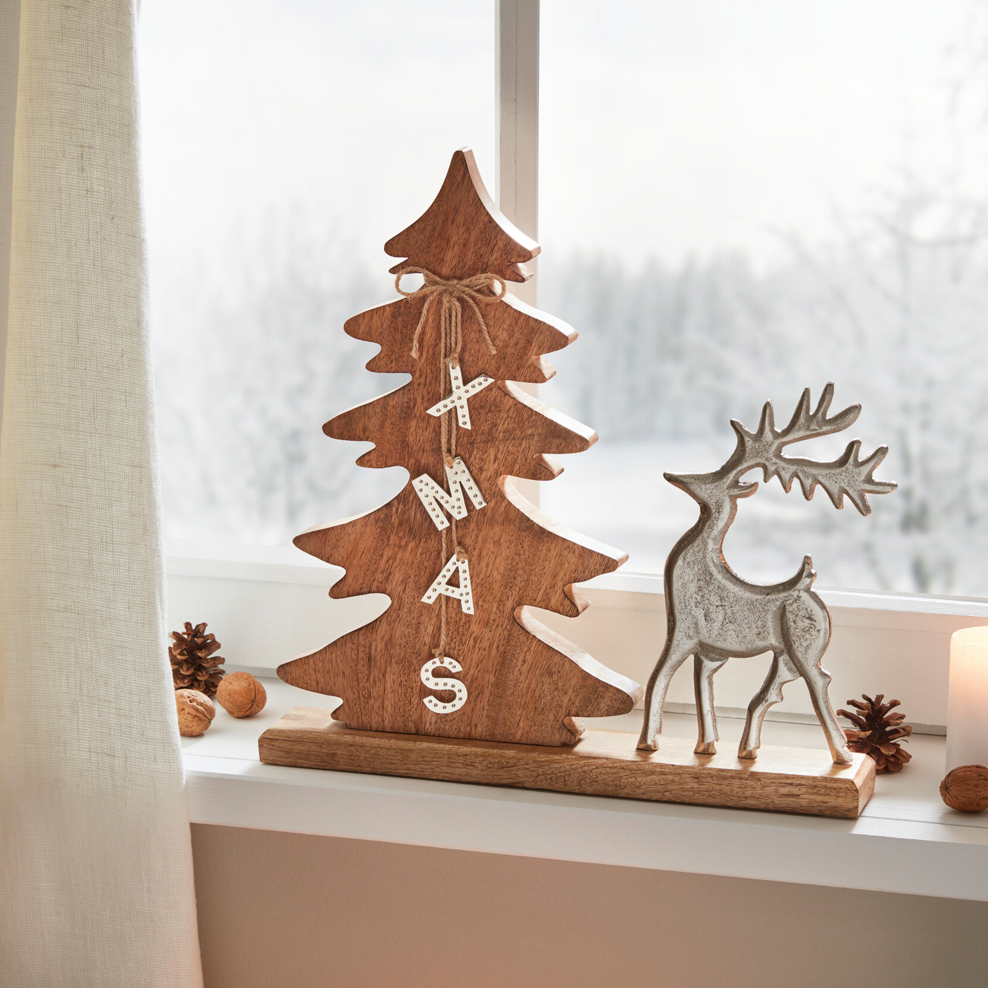Acheter Décoration den Noël "sapin &amp; cerf"  dans la boutique en ligne de Frank Flechtwaren