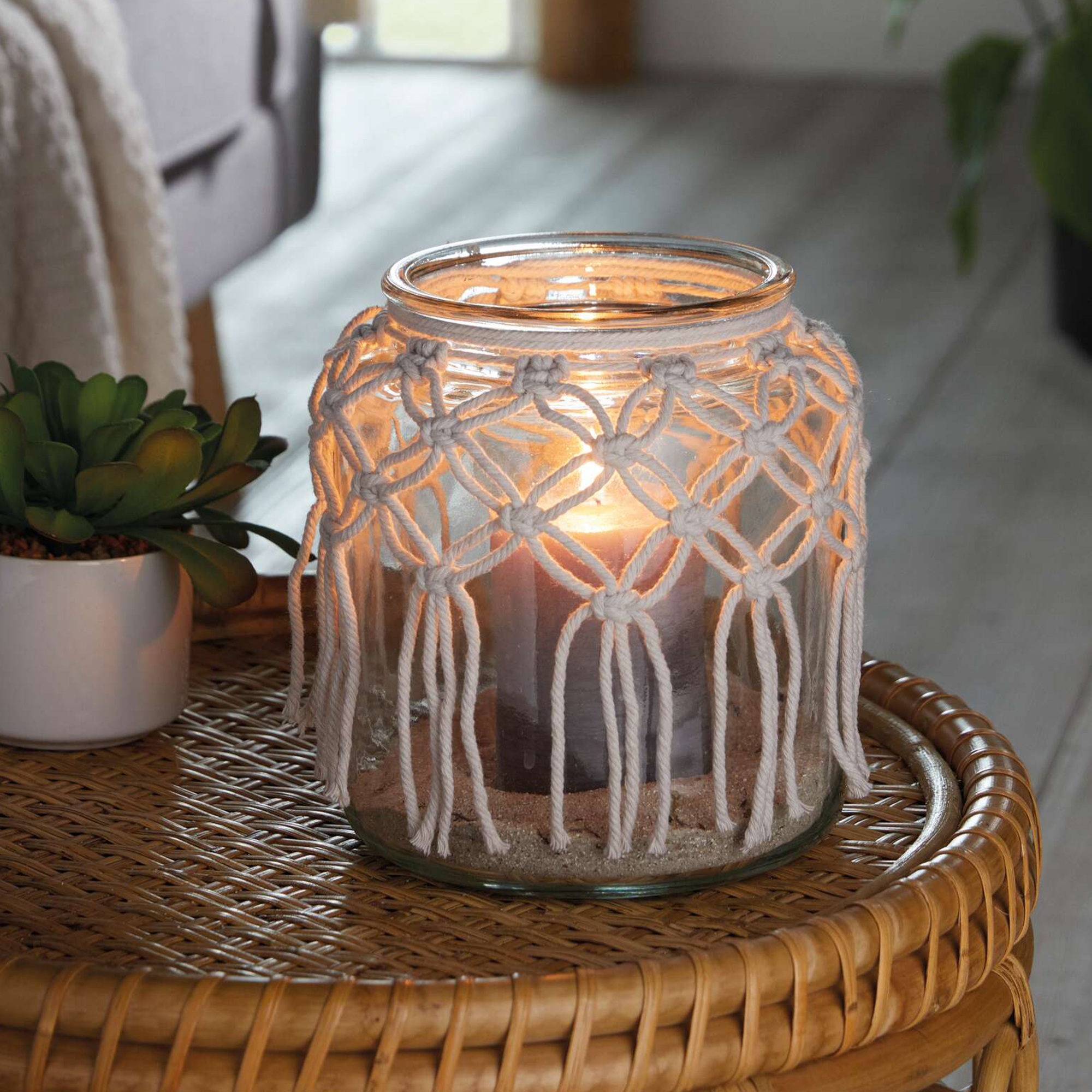 Acheter Photophore "macramé"  dans la boutique en ligne de Frank Flechtwaren