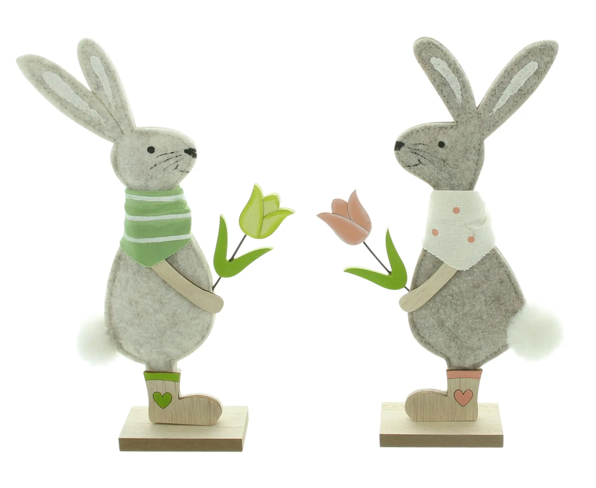 Acheter Lot de 2 lapins "couple de fleurs"  dans la boutique en ligne de Frank Flechtwaren pour Lapin &amp; co