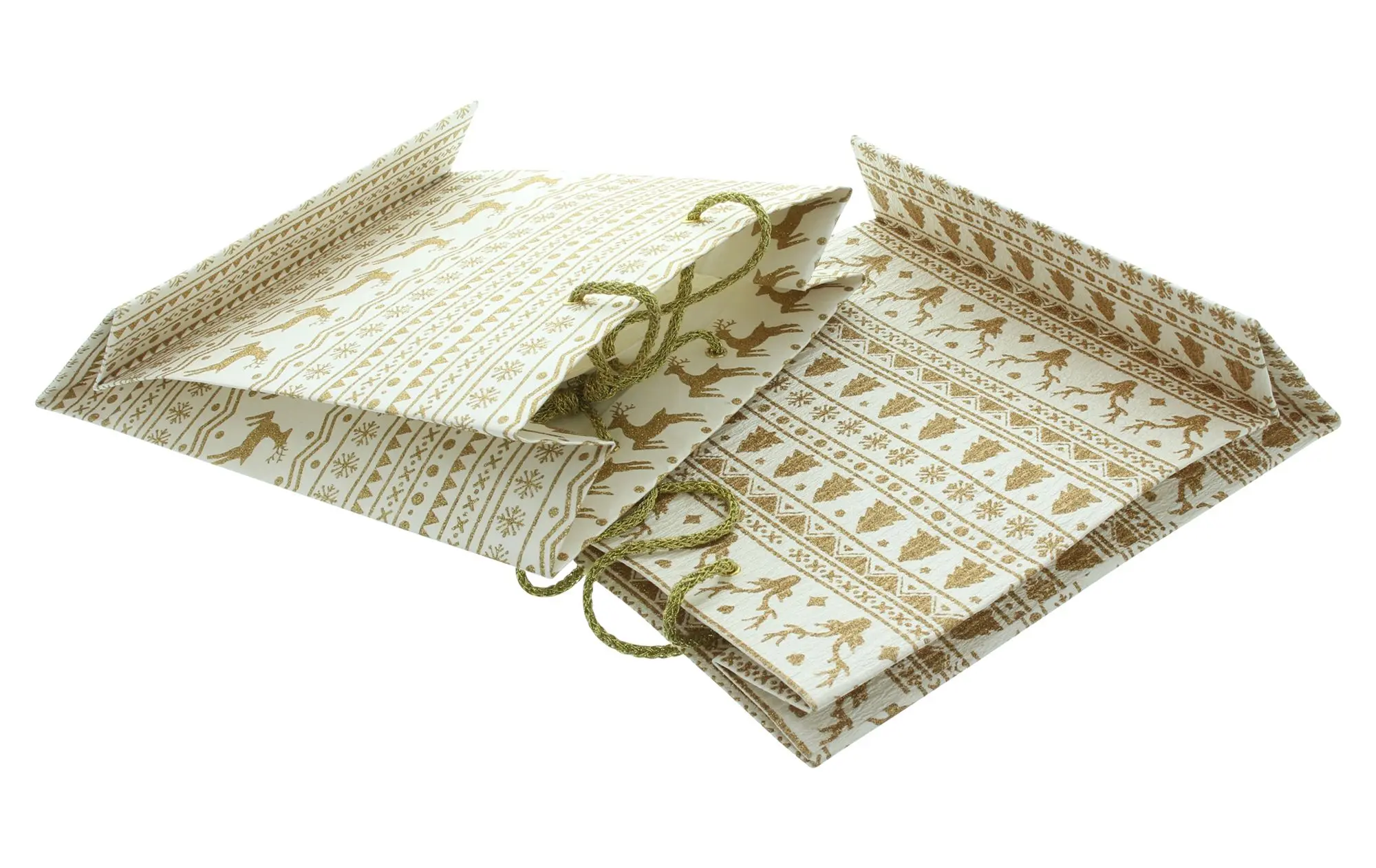 Acheter Geschenktasche "Gold &amp; White", 2er Set  dans la boutique en ligne de Frank Flechtwaren pour Sacs et pochettes cadeaux