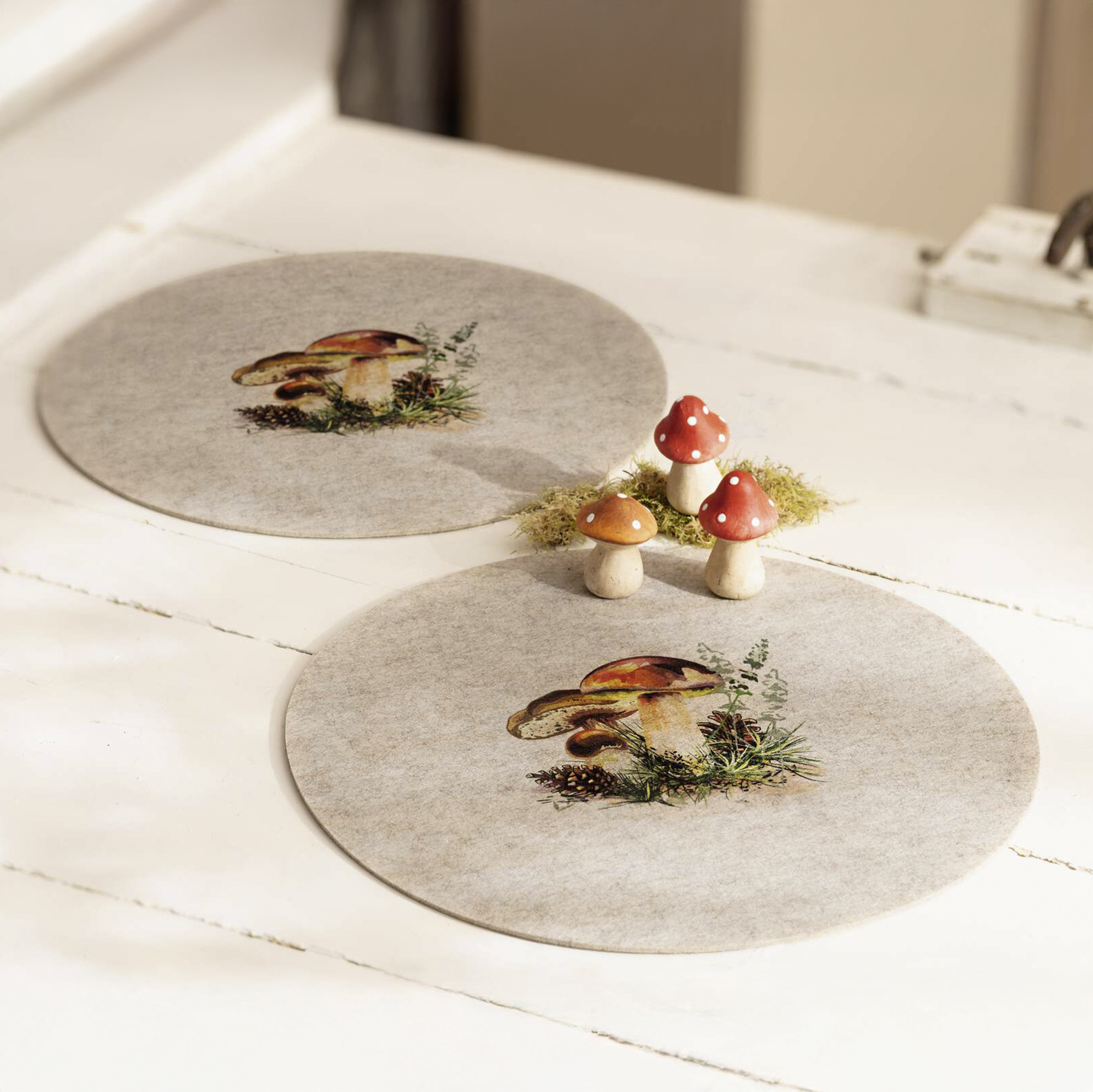 Acheter Lot de 2 sets de table "champignons des bois"  dans la boutique en ligne de Frank Flechtwaren