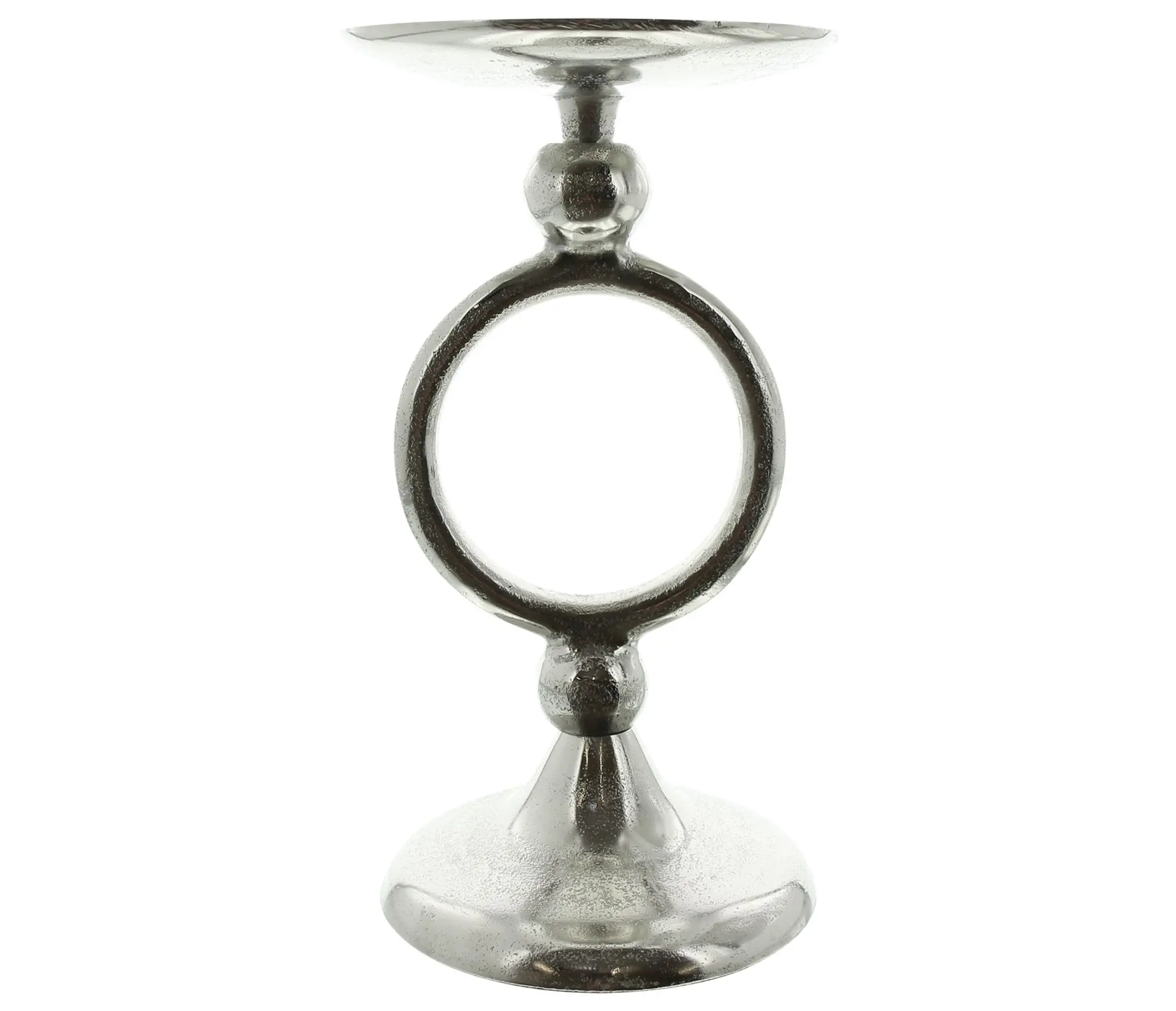 Acheter Support à bougie "cercle argenté"  dans la boutique en ligne de Frank Flechtwaren pour Bougeoirs