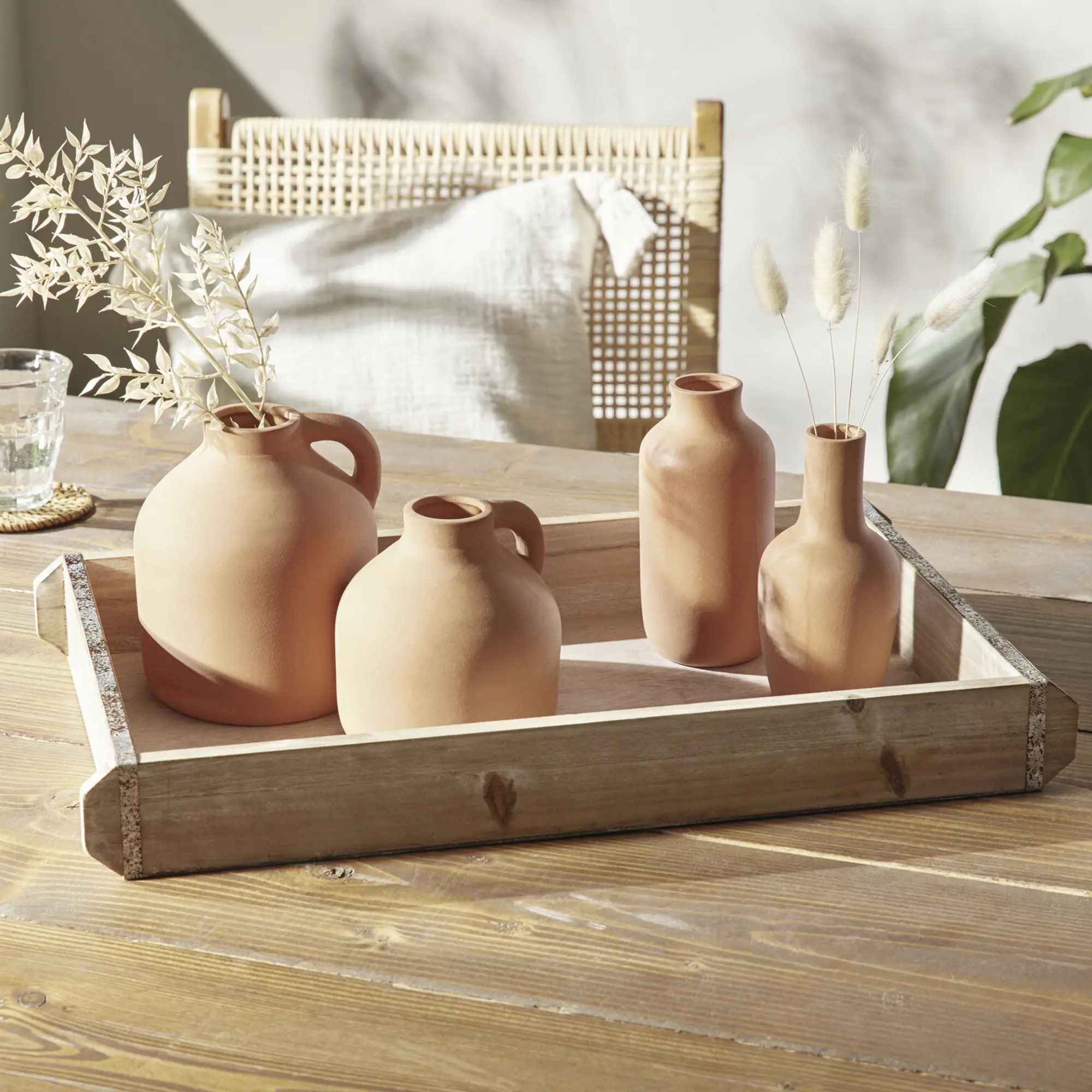 Acheter Lot de 2 vases décoratifs" terre cuite"  dans la boutique en ligne de Frank Flechtwaren