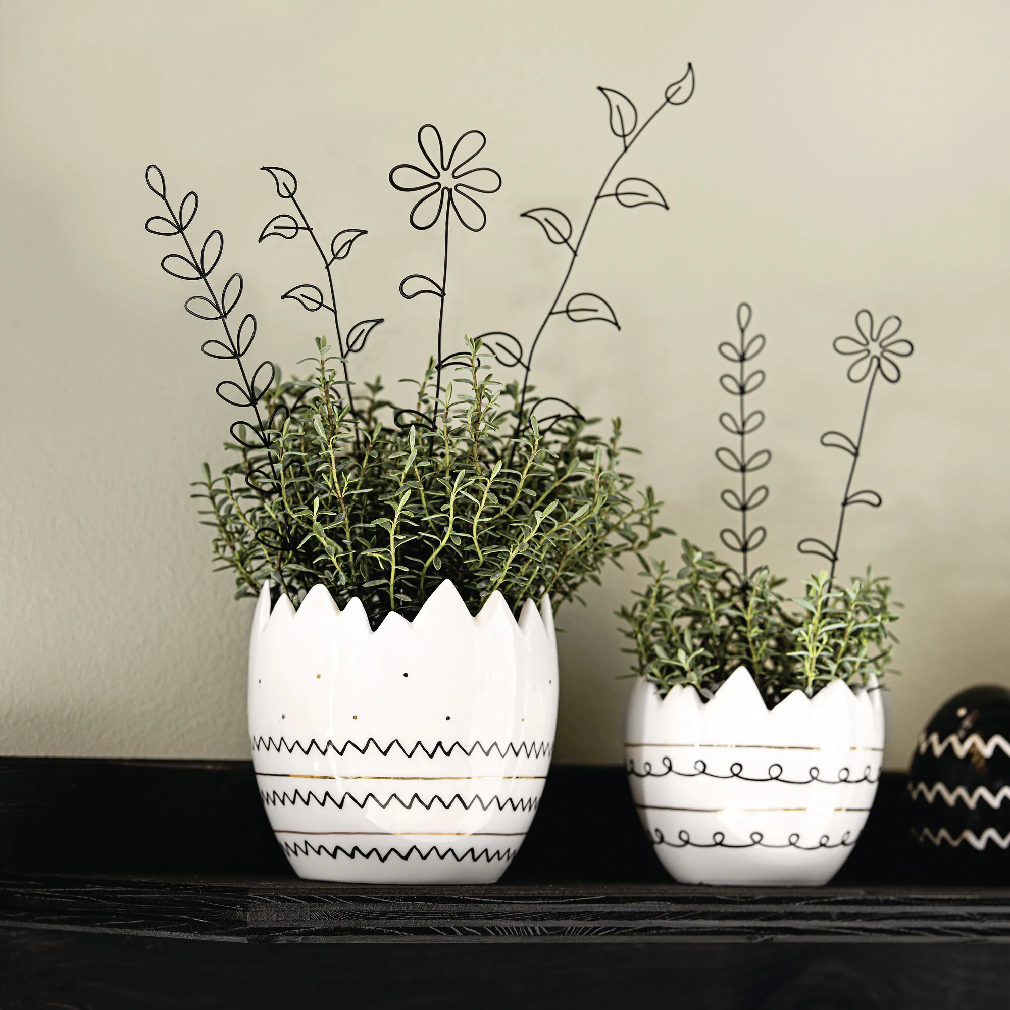 Acheter Lot de 2 jardinières "style"  dans la boutique en ligne de Frank Flechtwaren pour Oeufs Pâques