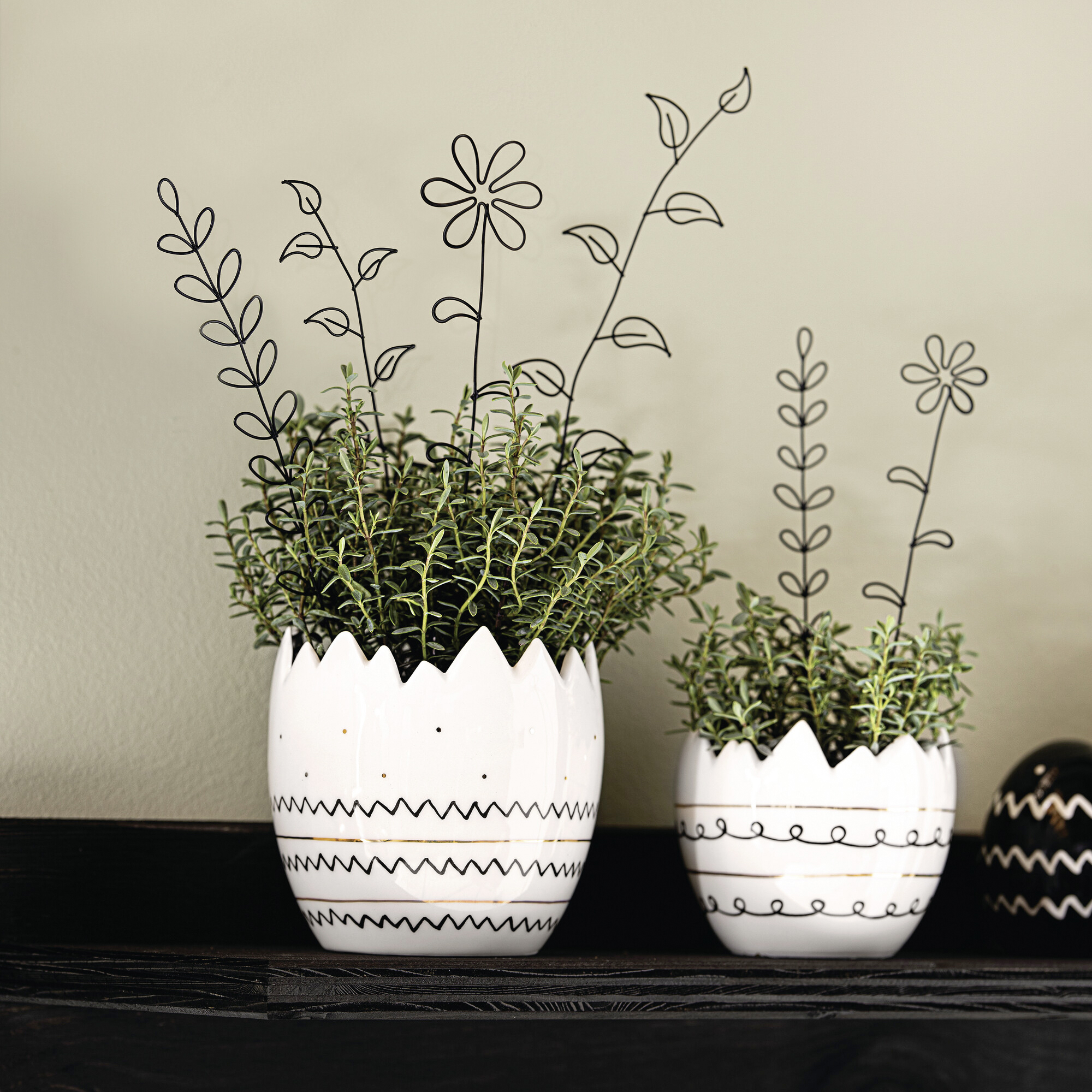 Acheter Lot de 2 jardinières "style"  dans la boutique en ligne de Frank Flechtwaren pour Oeufs Pâques