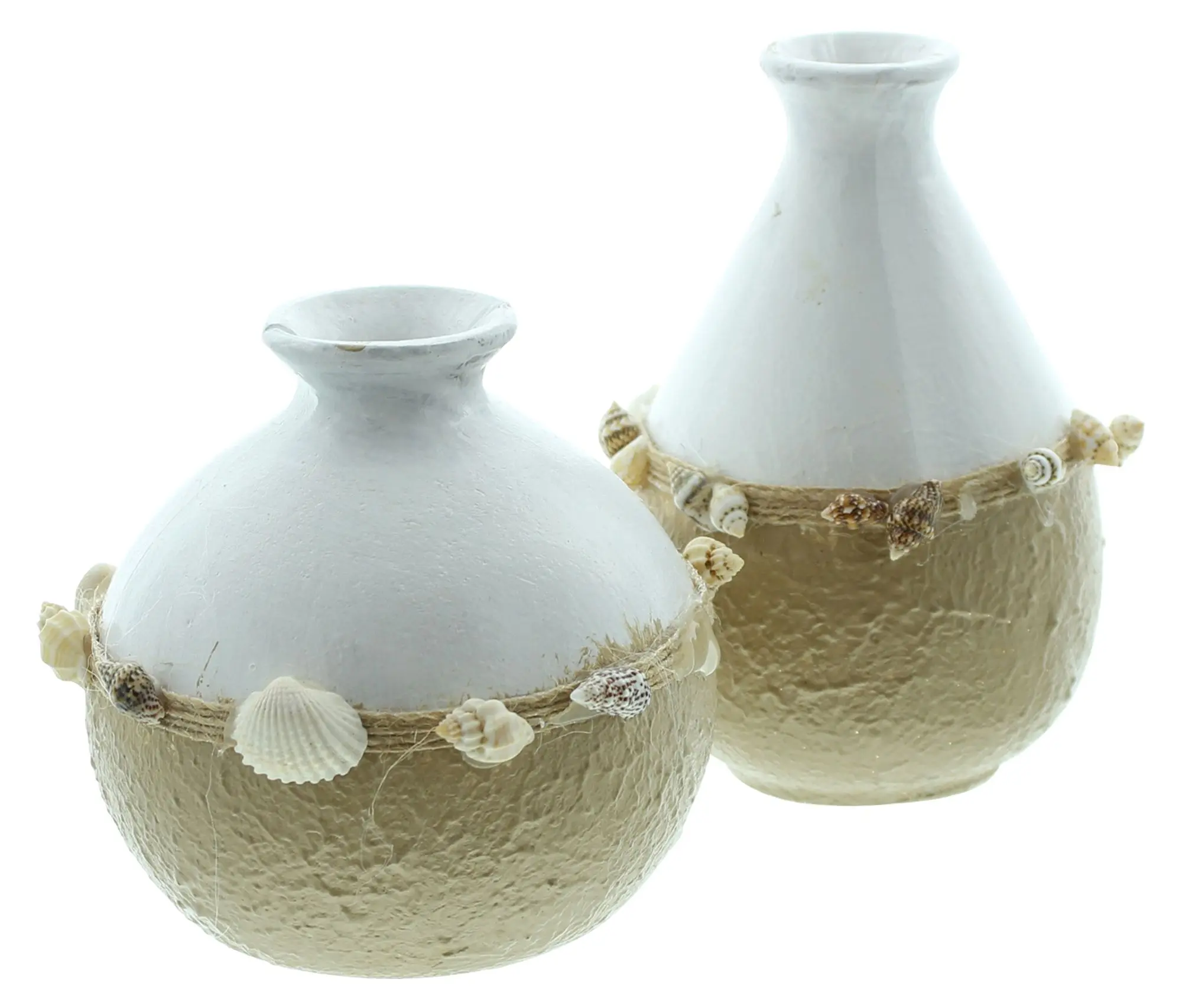 Acheter Lot de 2 vases de décoration "coquillage"  dans la boutique en ligne de Frank Flechtwaren pour Vases
