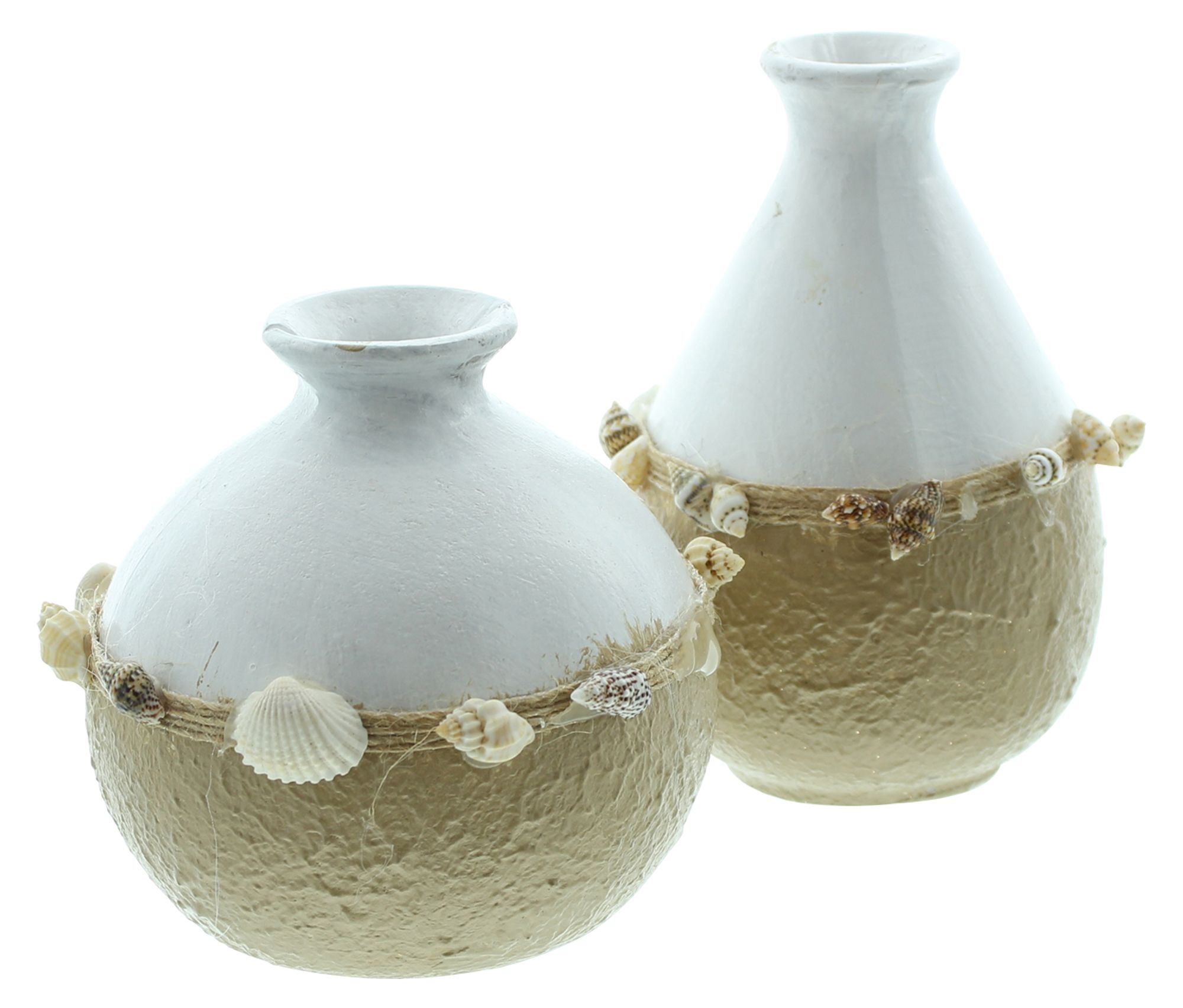 Acheter Lot de 2 vases de décoration "coquillage"  dans la boutique en ligne de Frank Flechtwaren pour Sensations Ibiza 