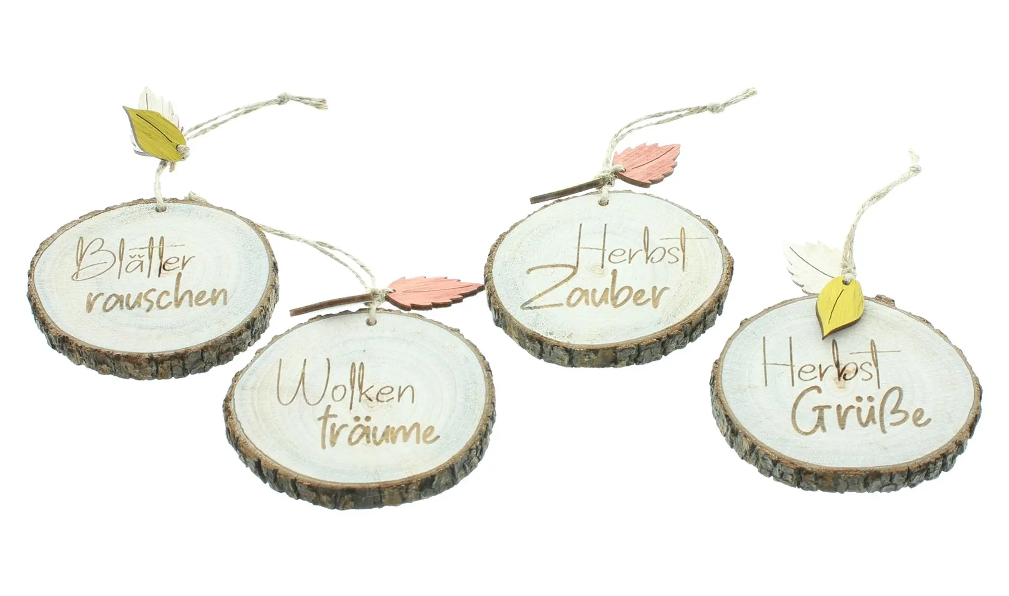 Acheter Lot de 4 suspensions "message d'automne"  dans la boutique en ligne de Frank Flechtwaren pour Décorations à suspendre