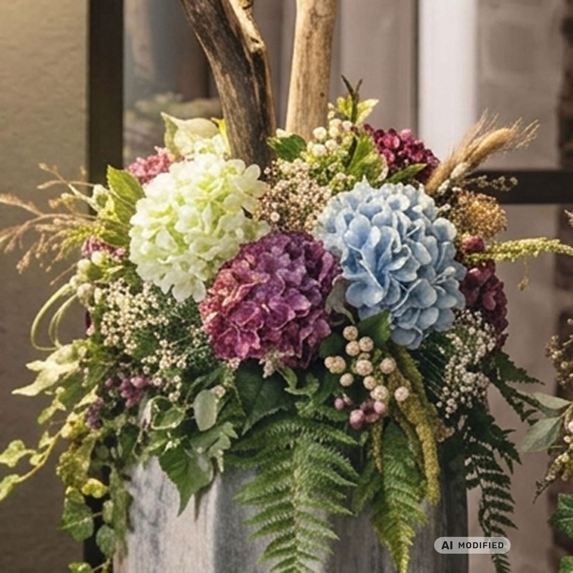Acheter Fleur artificielle "hortensia blanche"  dans la boutique en ligne de Frank Flechtwaren