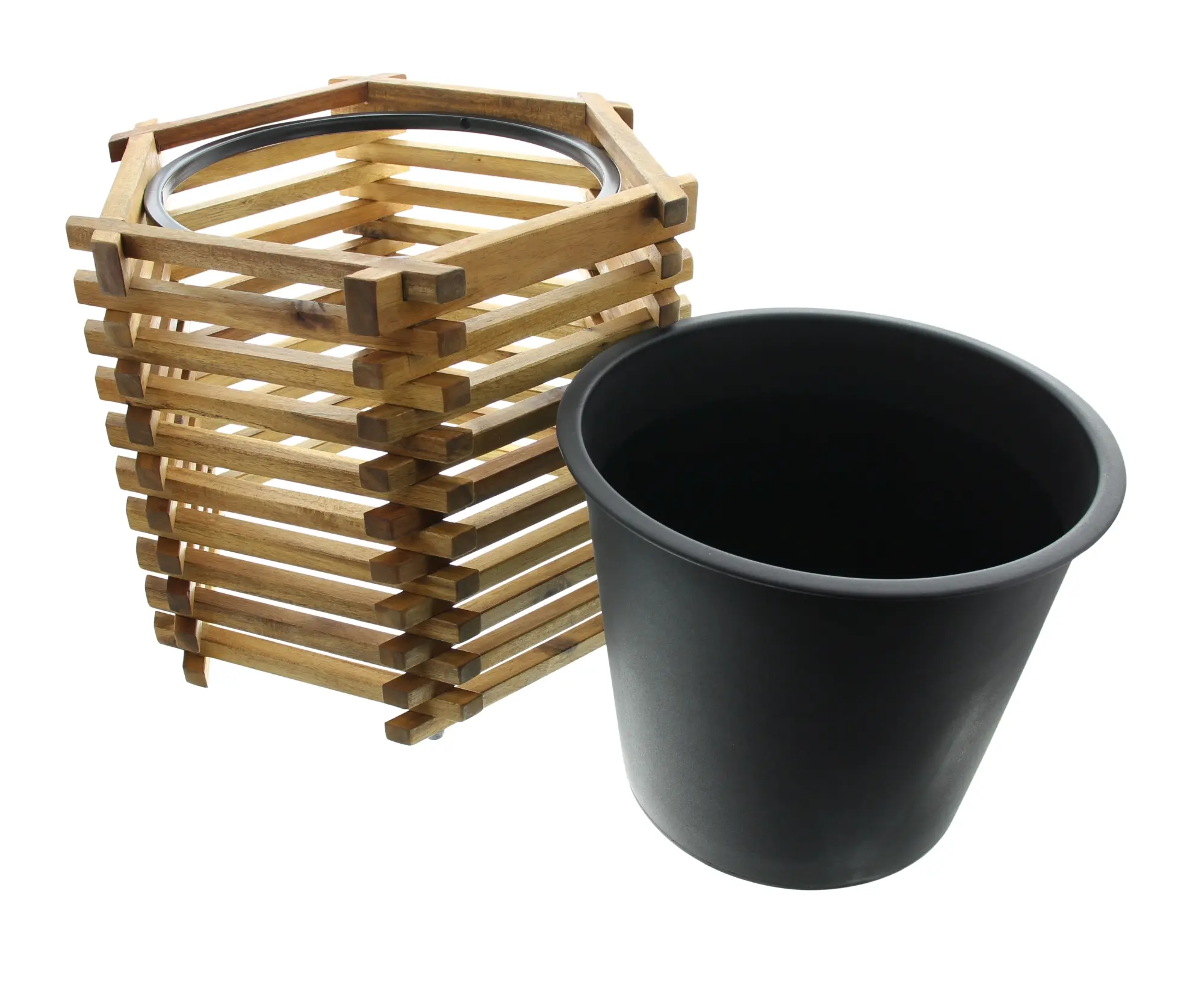Acheter Cache-pot hexagonal "acacia"  dans la boutique en ligne de Frank Flechtwaren pour Jardinières