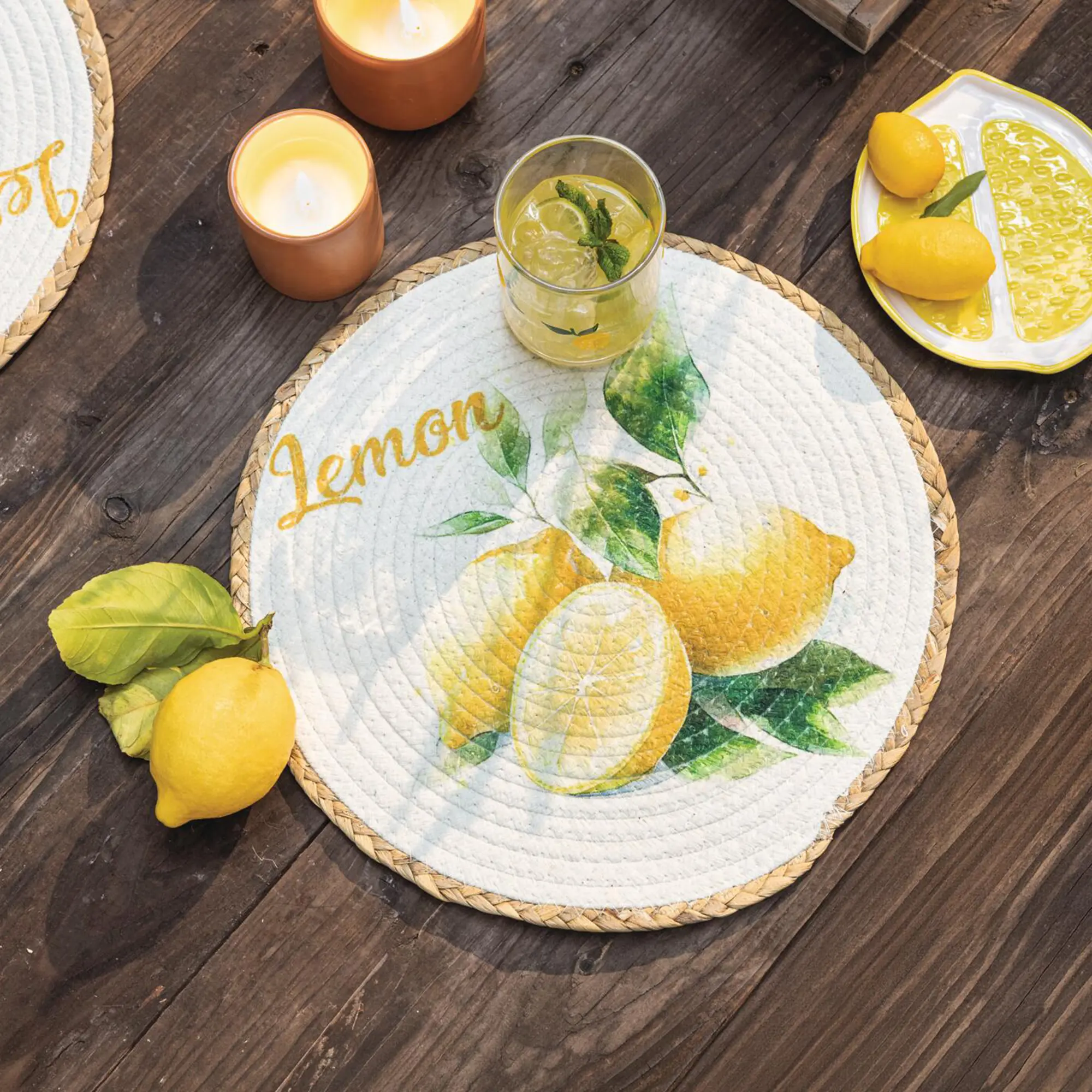 Acheter Lot de 2 Sets de table "Citron"  dans la boutique en ligne de Frank Flechtwaren