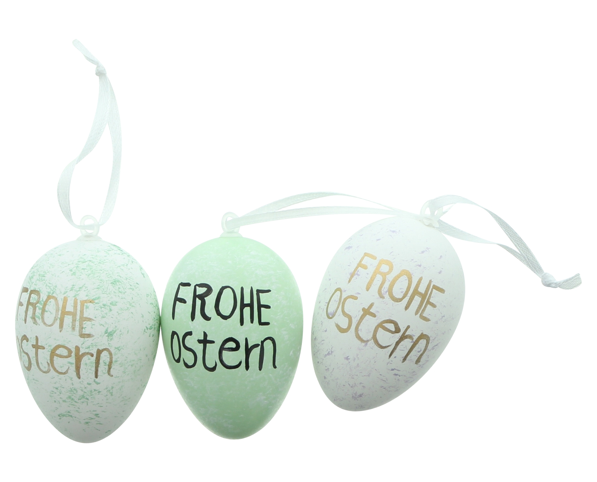 Acheter Lot de 12 oeufs de déco "Frohe Ostern"  dans la boutique en ligne de Frank Flechtwaren pour Oeufs Pâques