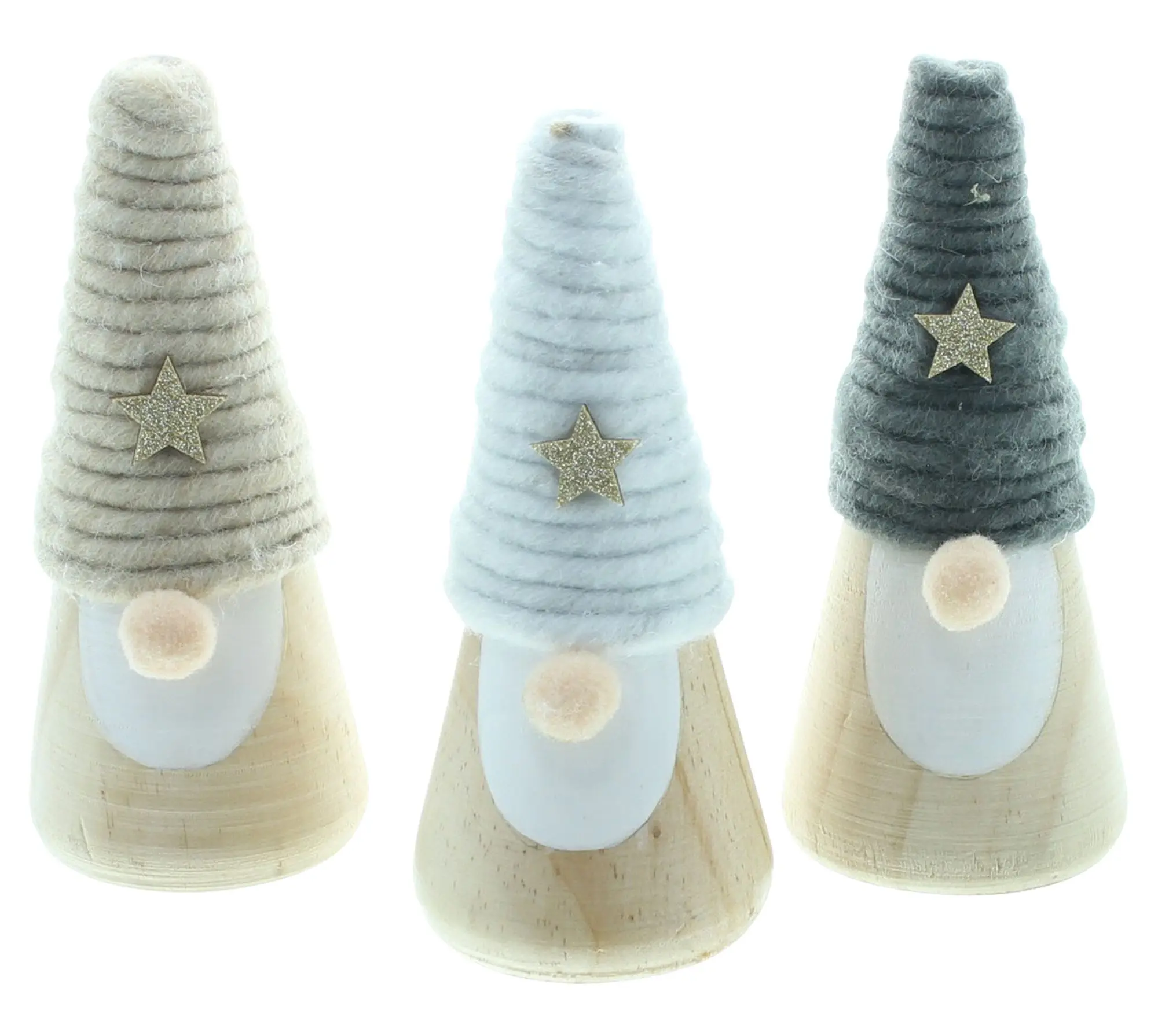 Acheter Lot de 3 lutins "étoile dorée"  dans la boutique en ligne de Frank Flechtwaren pour Look de fête : menthe &amp; blanc