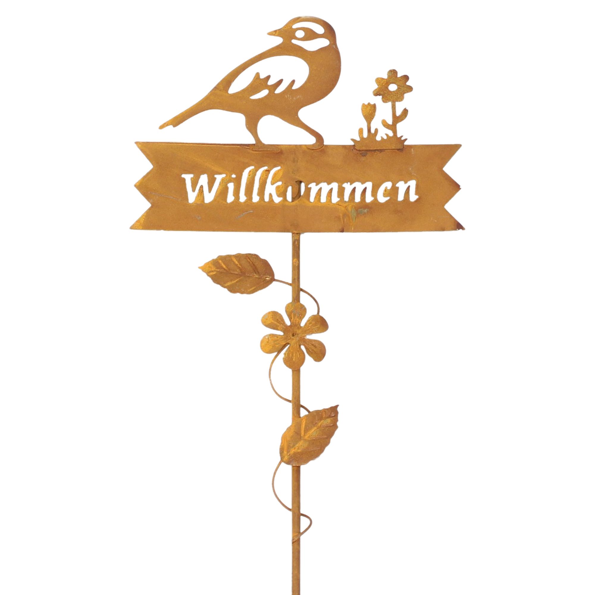 Acheter Pic de jardin "Willkommen"  dans la boutique en ligne de Frank Flechtwaren pour Pics de jardin