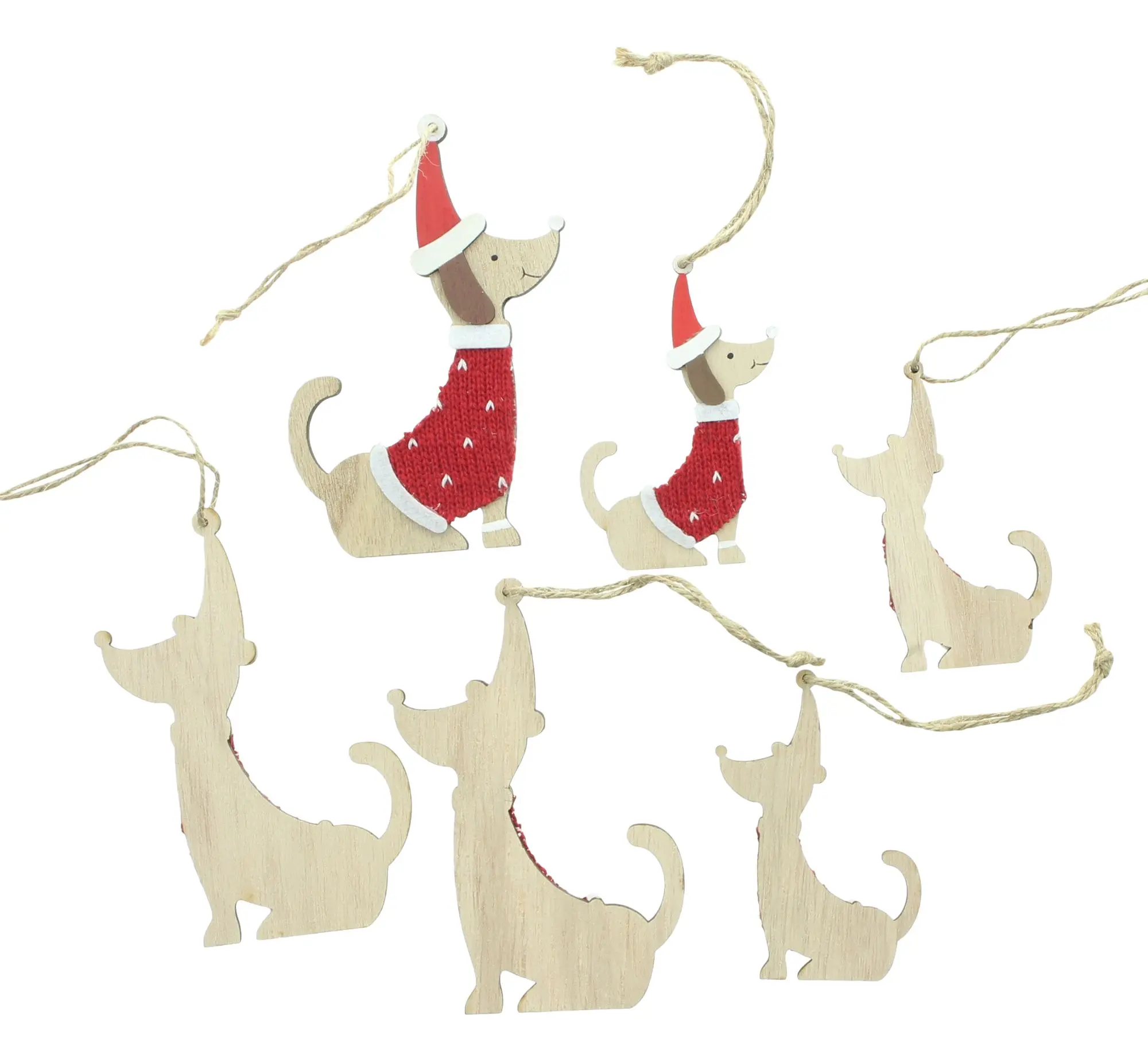 Acheter Suspensions décoratives « Teckels de Noël », lot de 6 dans la boutique en ligne de Frank Flechtwaren pour Avoir eu l'idée du teckel