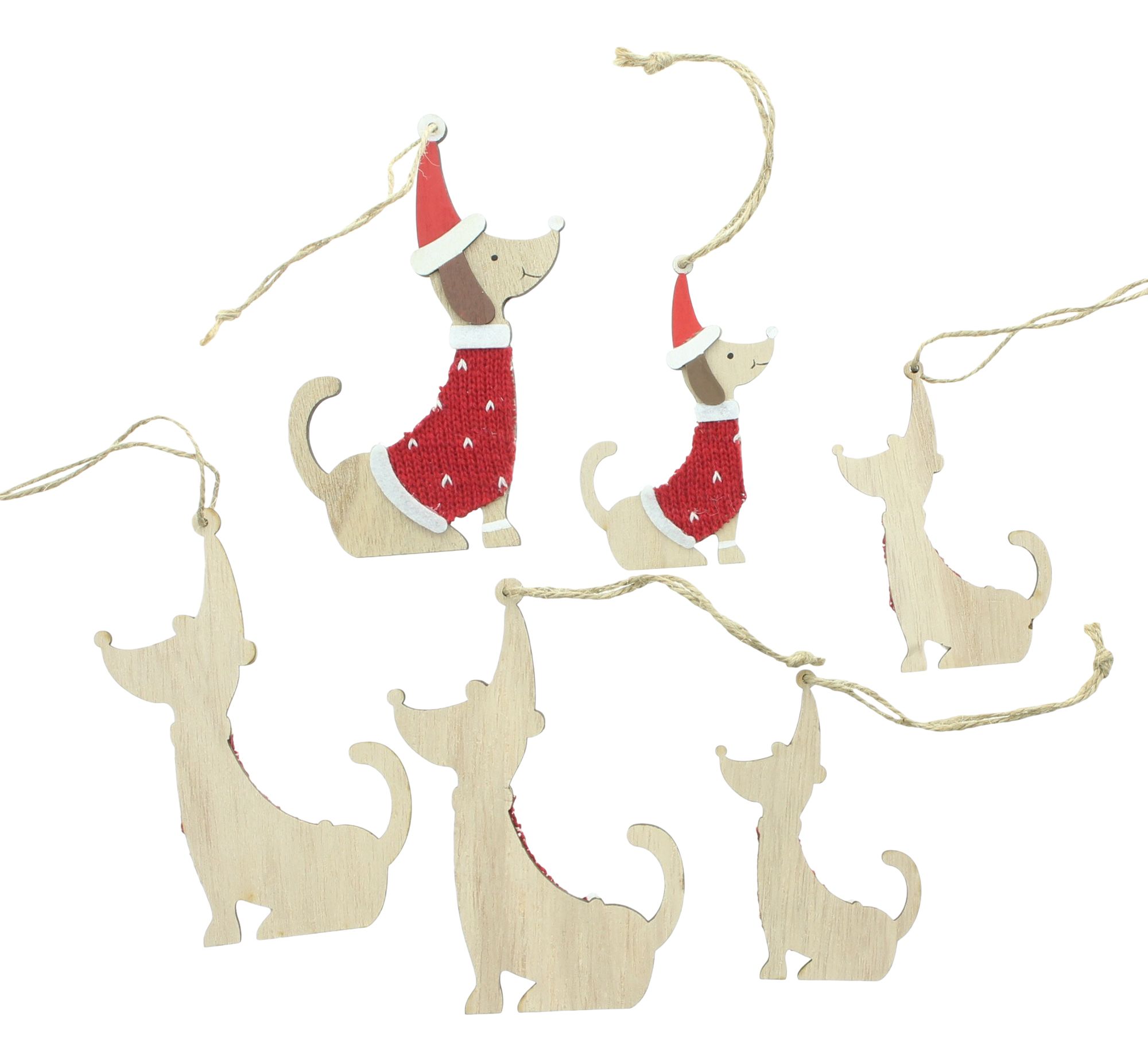 Acheter Suspensions décoratives « Teckels de Noël », lot de 6 dans la boutique en ligne de Frank Flechtwaren pour Décorations à suspendre
