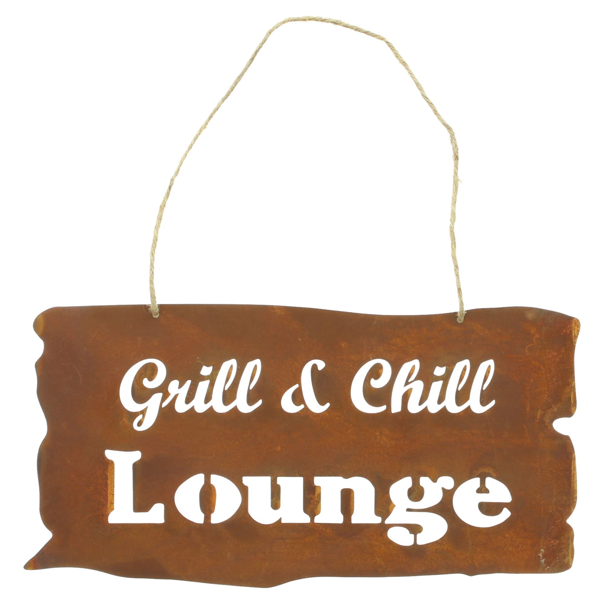 Acheter Panneau "Grill &amp; Chill Lounge"  dans la boutique en ligne de Frank Flechtwaren pour Nouvel arrivage