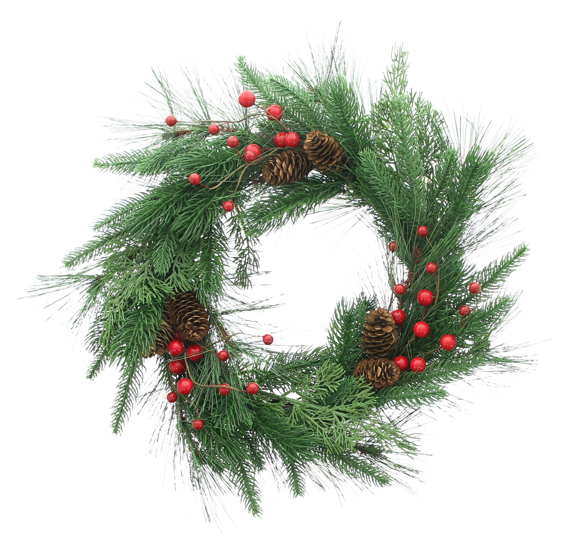 Acheter Couronne "Baies &amp; pommes de pin"  dans la boutique en ligne de Frank Flechtwaren pour Couronnes de Noël