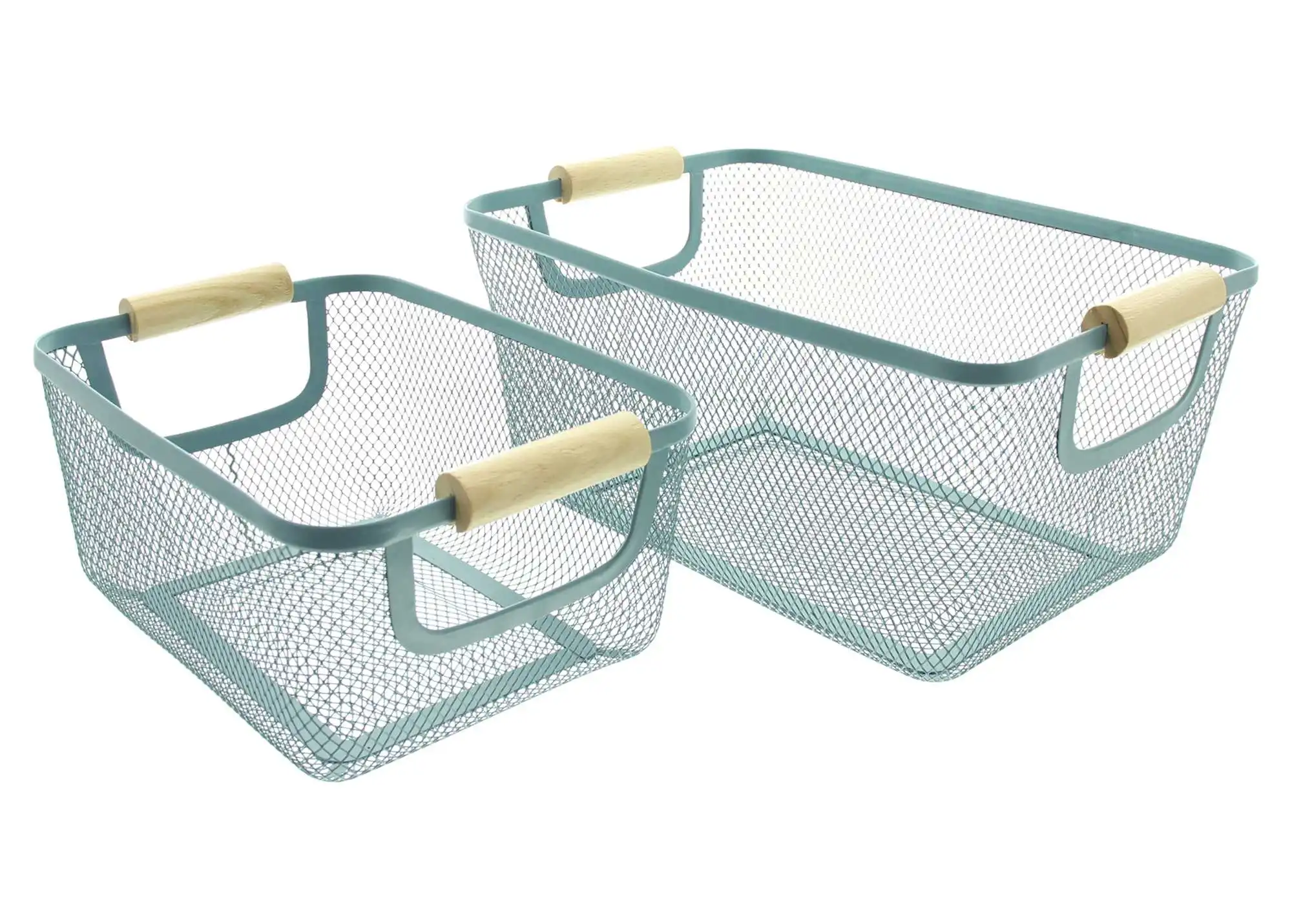 Acheter Lot de 2 corbeilles de rangement "Smoke Blue"  dans la boutique en ligne de Frank Flechtwaren pour Cuisine
