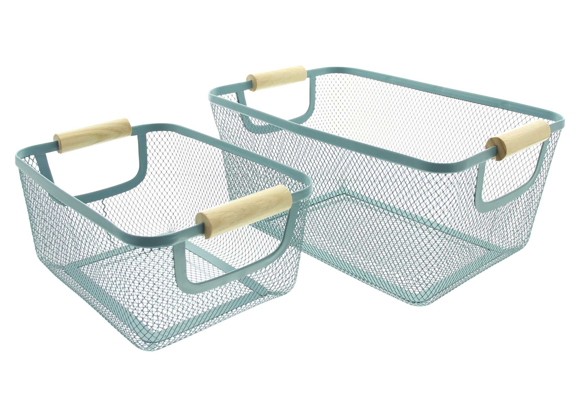 Acheter Lot de 2 corbeilles de rangement "Smoke Blue"  dans la boutique en ligne de Frank Flechtwaren pour Cuisine