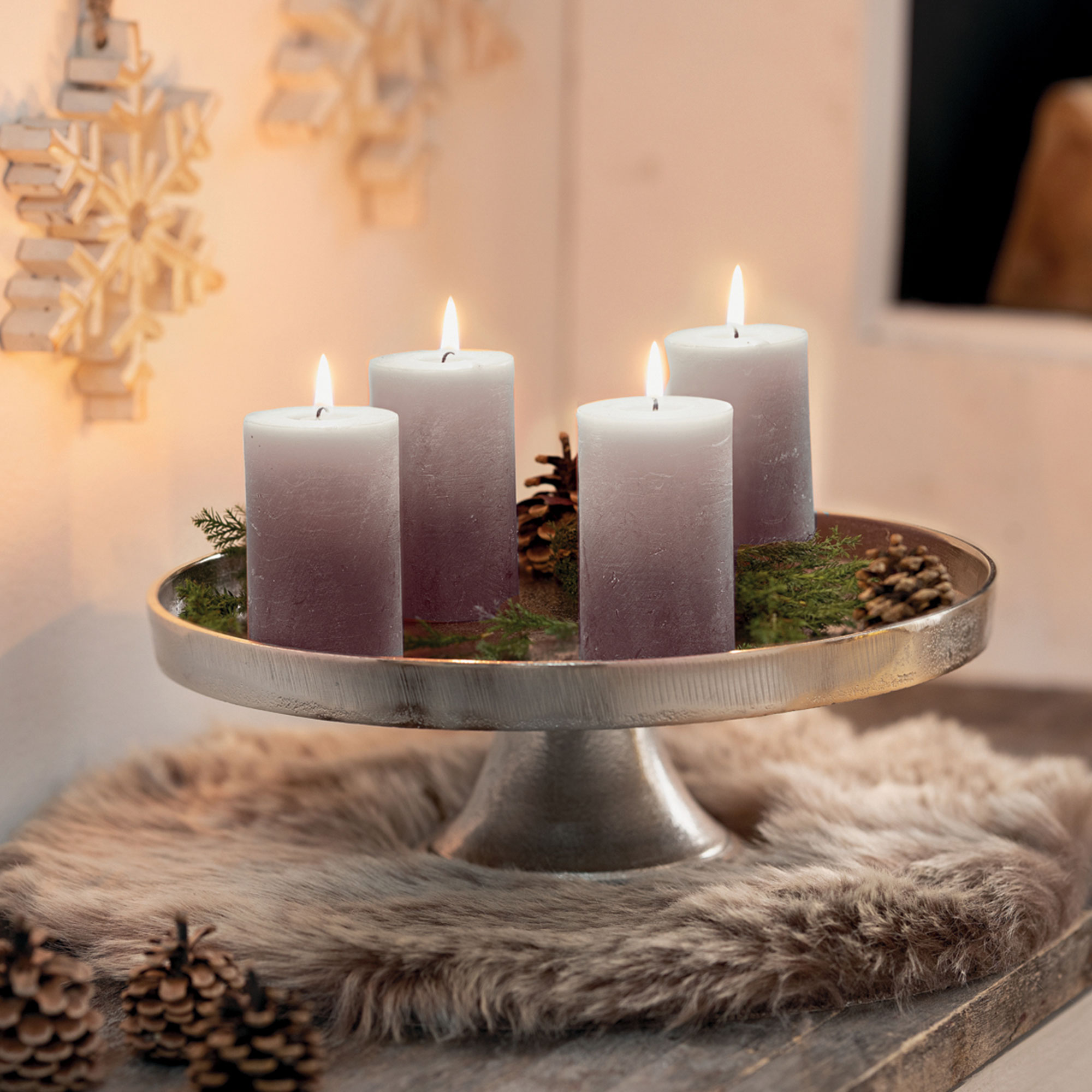 Acheter Lot de 4 bougies "noix"  dans la boutique en ligne de Frank Flechtwaren