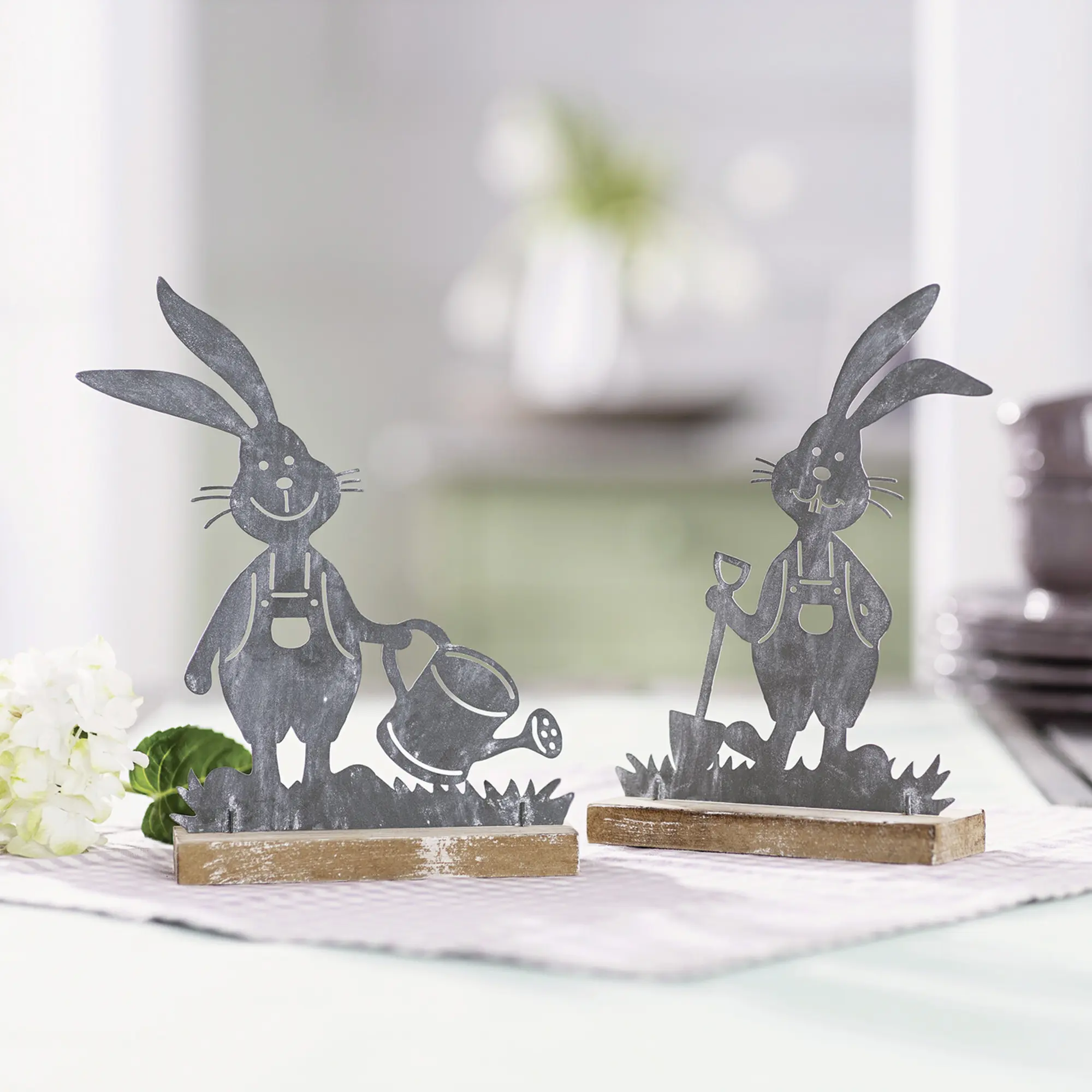 Acheter Lot de 2 lapins "jardinage"  dans la boutique en ligne de Frank Flechtwaren