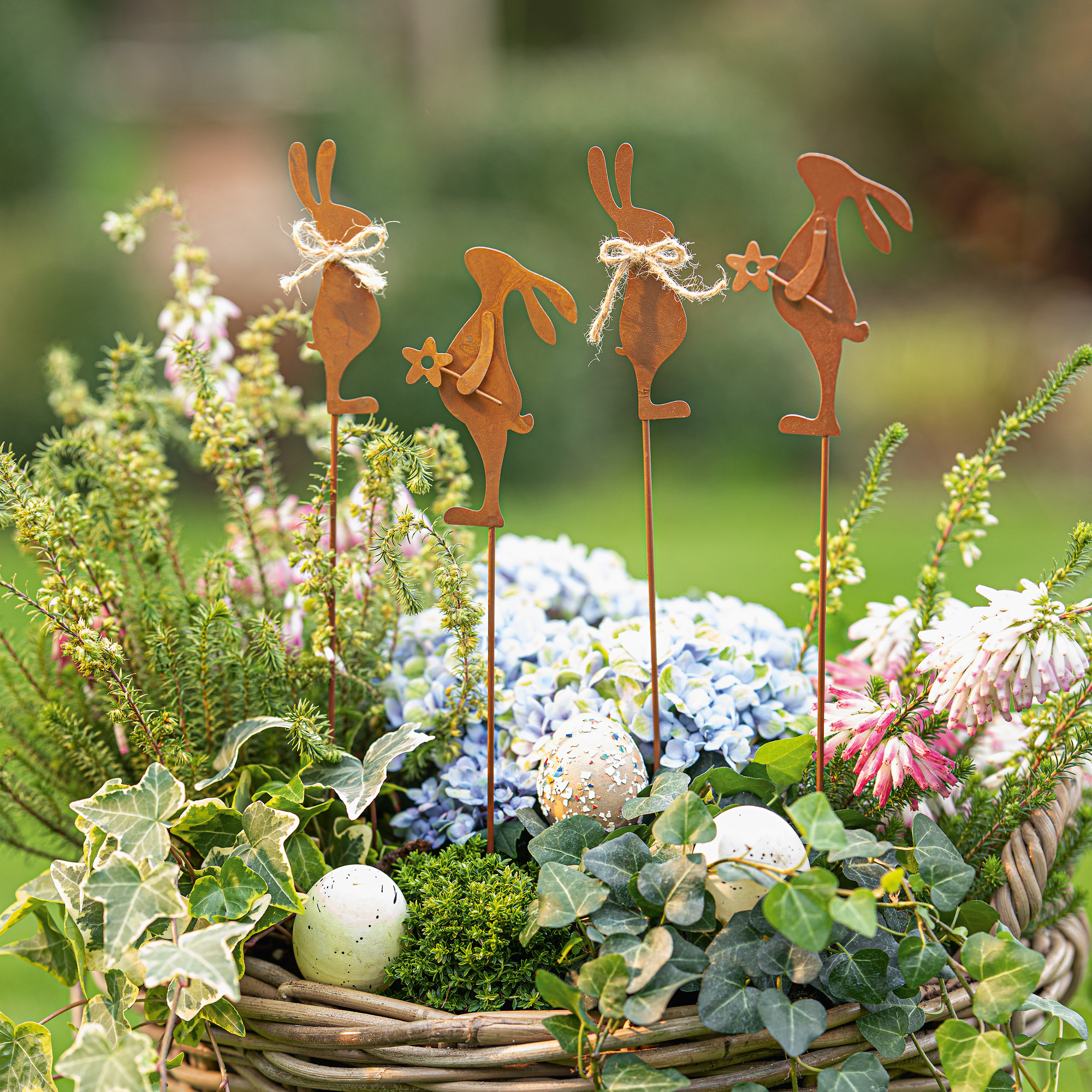 Acheter Lot de 4 pics "lapin de Pâques"  dans la boutique en ligne de Frank Flechtwaren