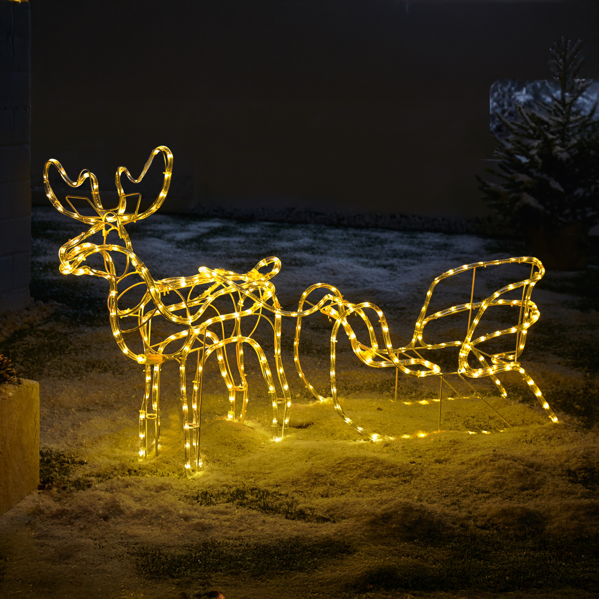 Acheter Décoration LED "renne avec luge"  dans la boutique en ligne de Frank Flechtwaren pour Noël