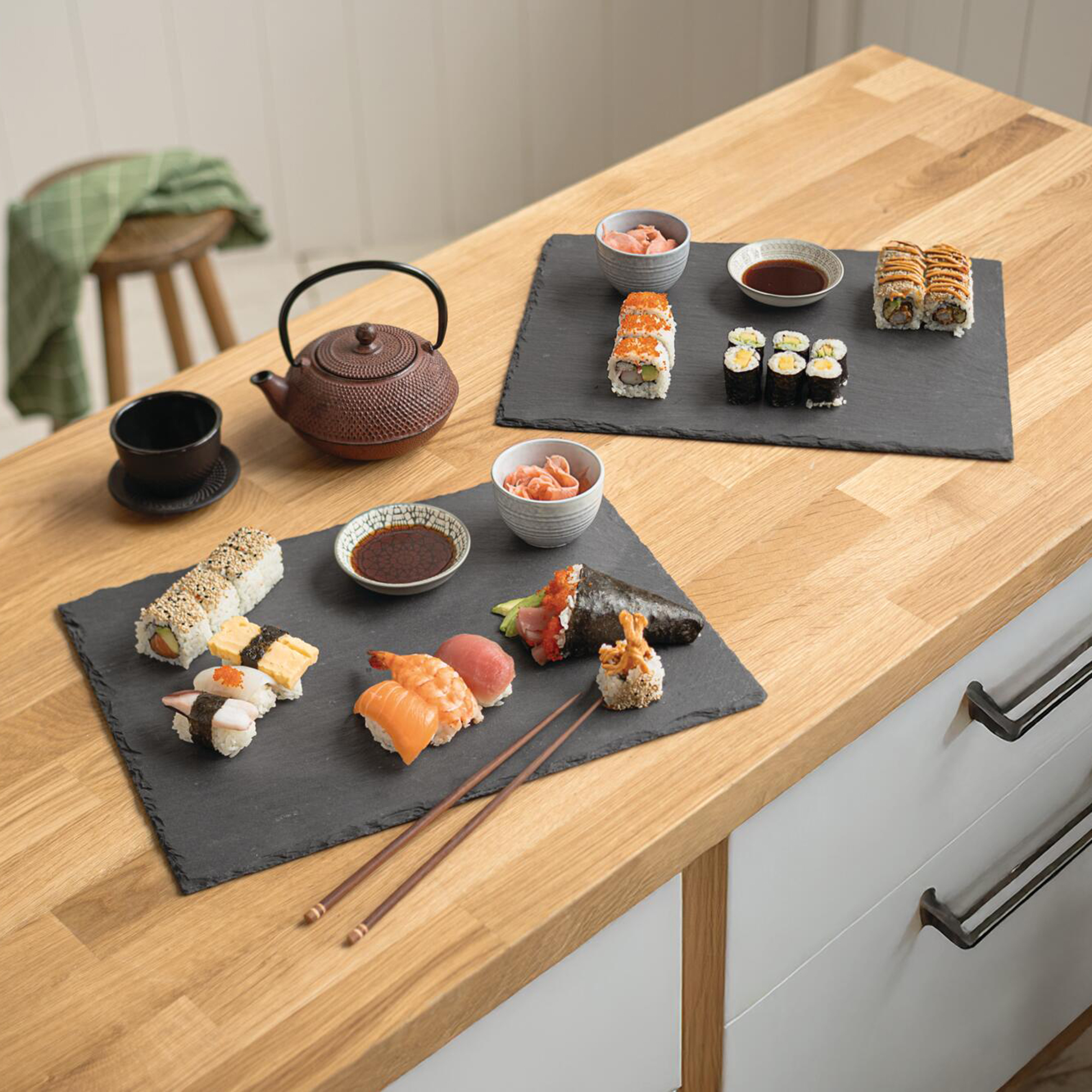 Acheter Lot de 2 plateaux ardoise "rectangle"  dans la boutique en ligne de Frank Flechtwaren