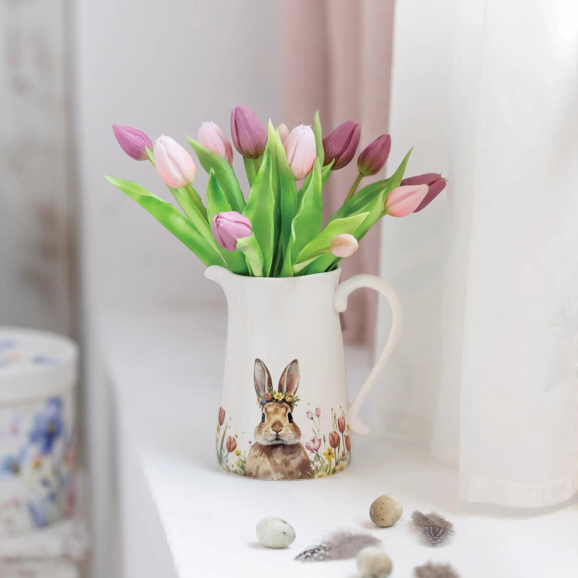 Acheter Lot de 14 tulipes "rose &amp; violet"  dans la boutique en ligne de Frank Flechtwaren pour Pâques colorée